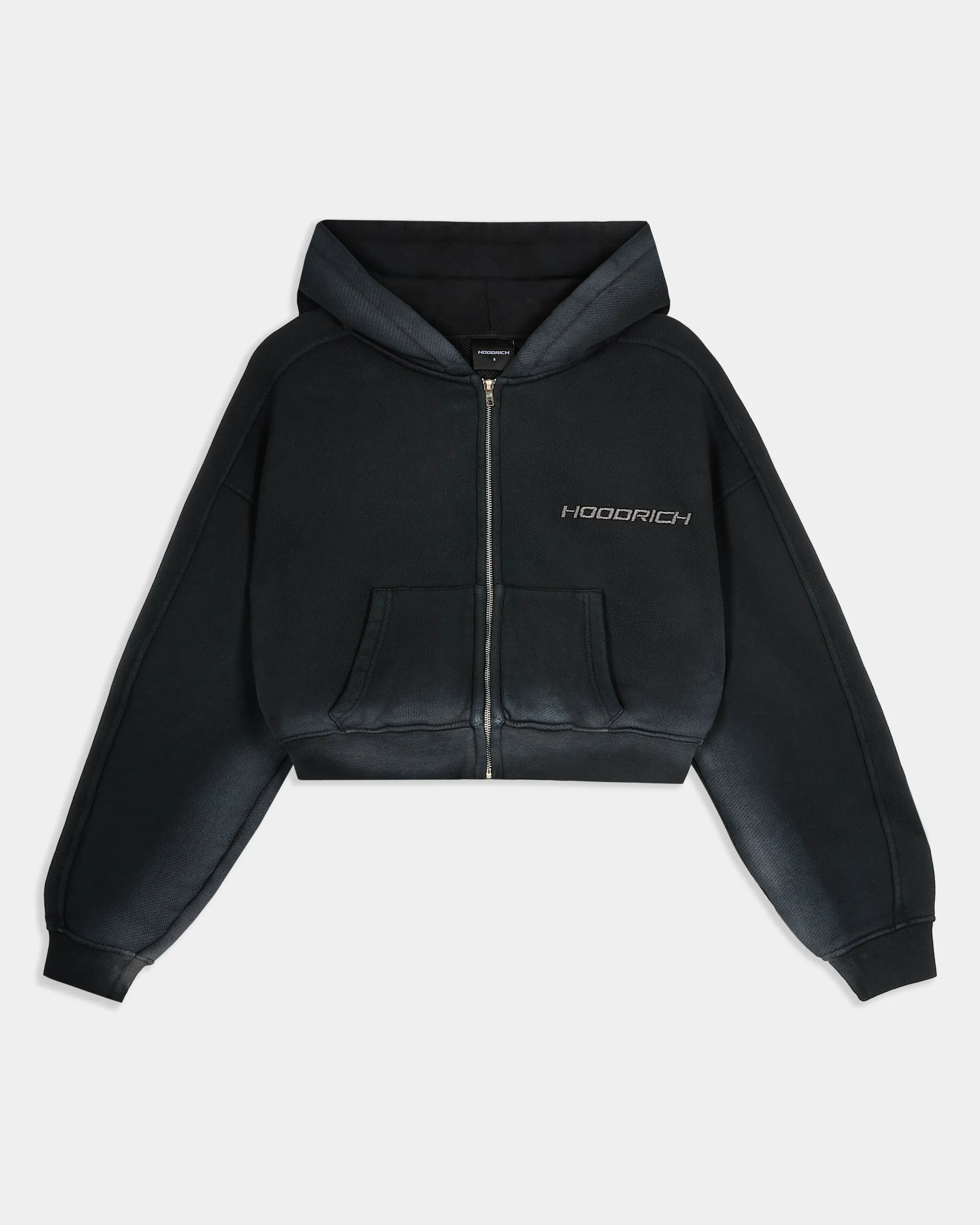 Hoodrich Women's Ghost Boxy Fit Zip Hoodie - Black