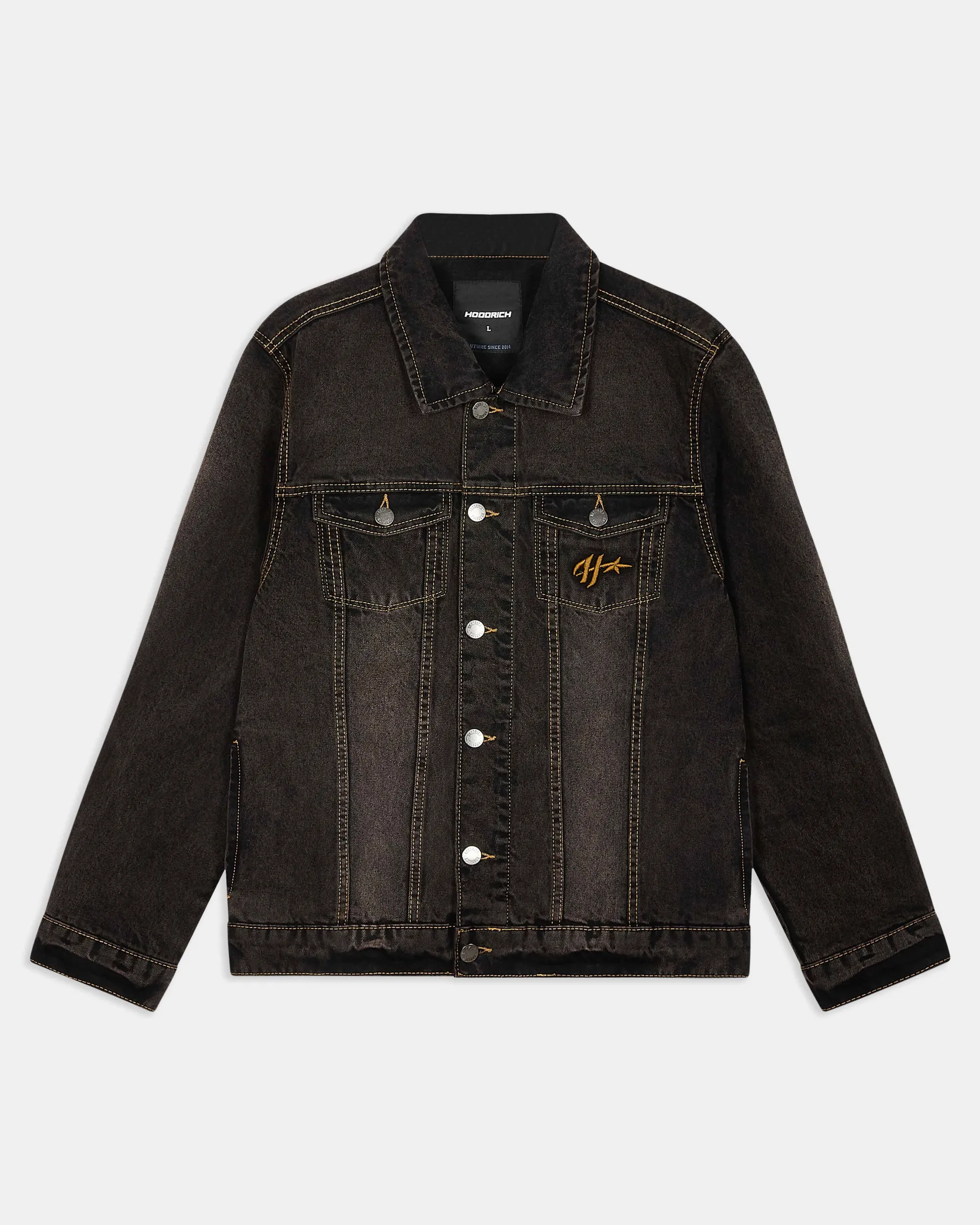 Hoodrich Shadow Rust Denim Trucker Jacket - Black Wash