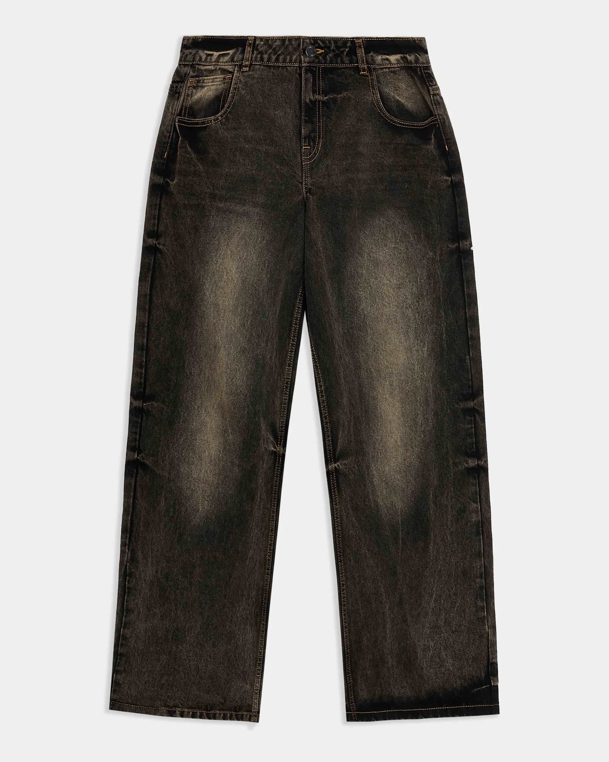 Hoodrich Shadow Rust Wide Leg Denim Jeans - Black Wash