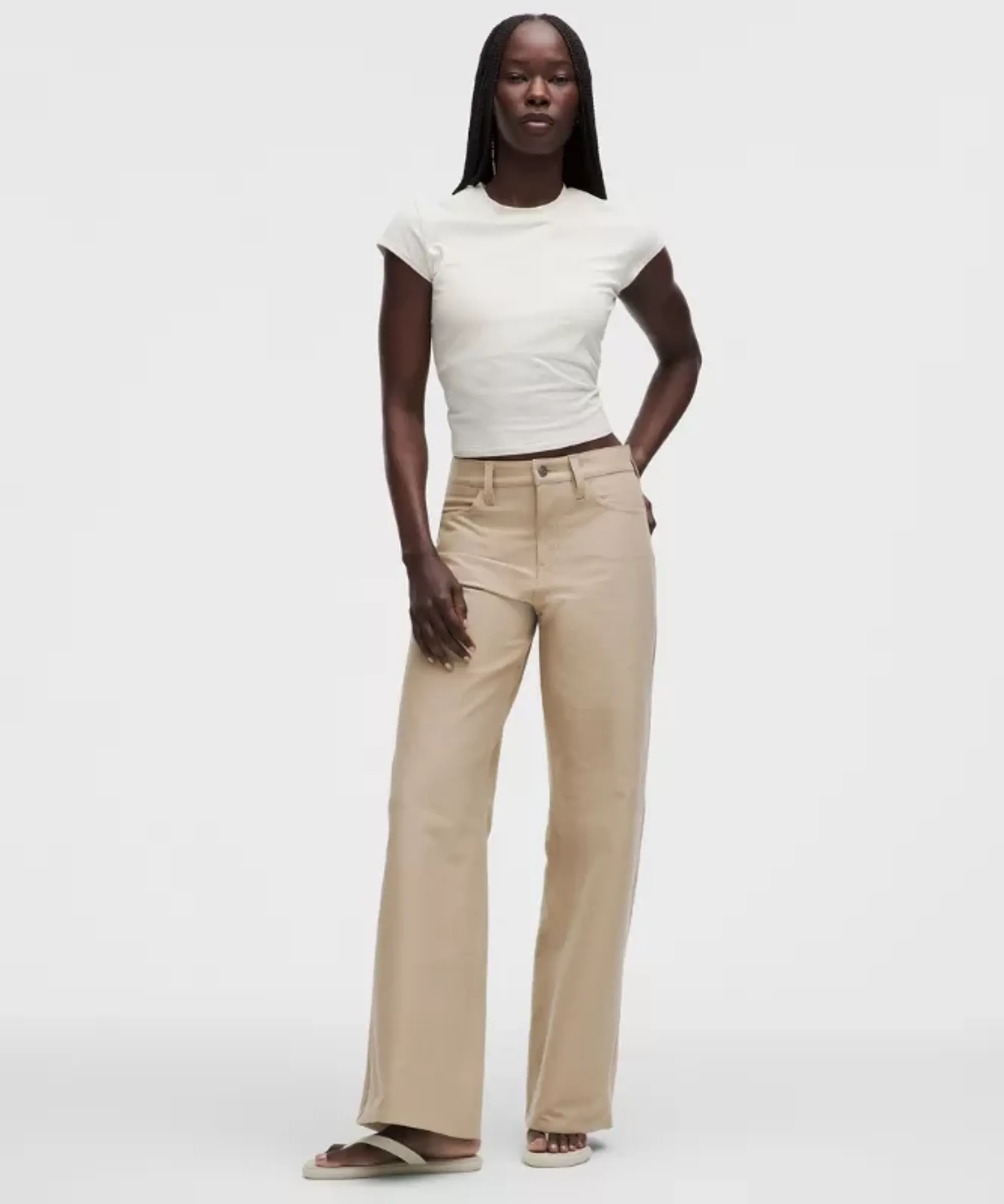 lululemon – Women's EasyFive Low-Rise Classic Wide-Leg Pants Regular – Color Khaki – Size 24
