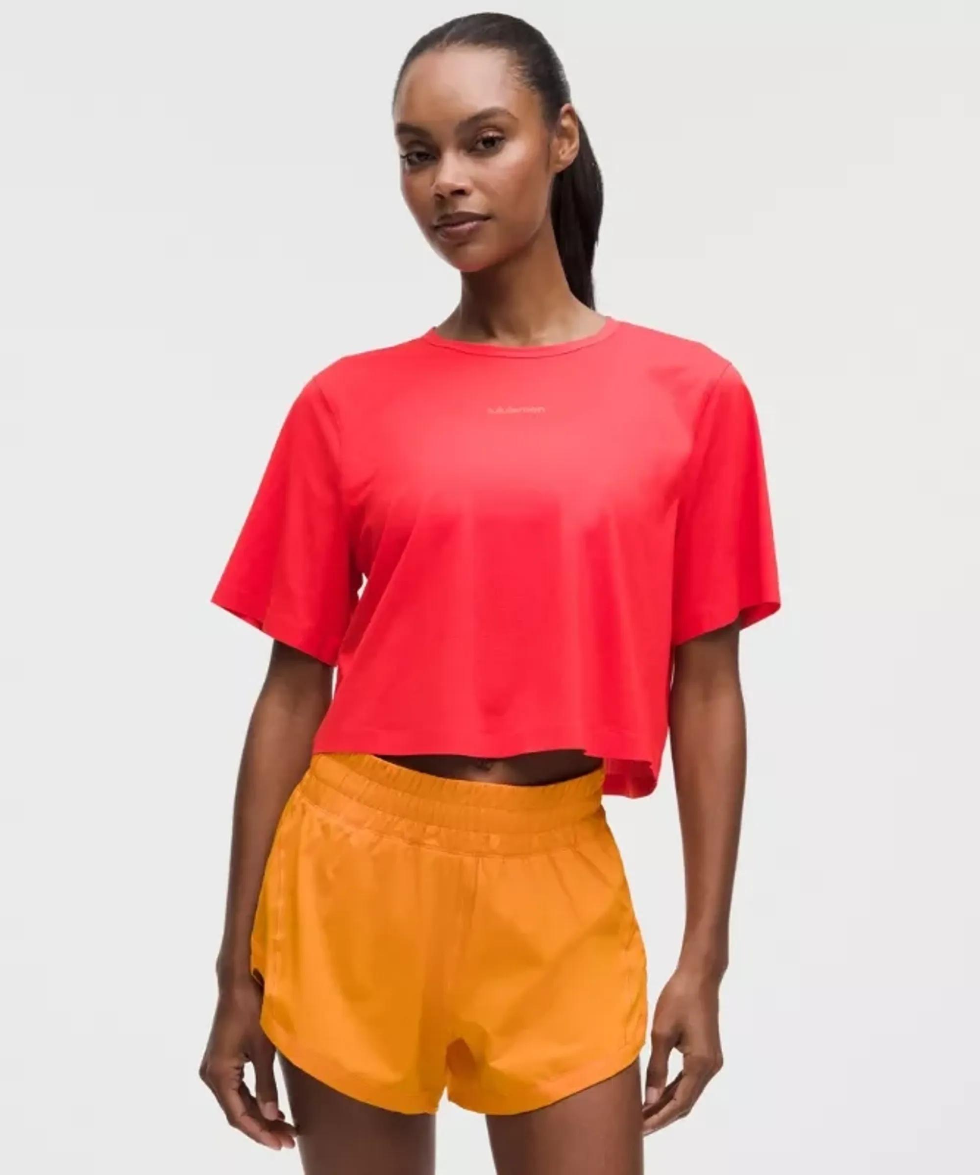 lululemon – Women's Lightweight Relaxed Running Short-Sleeve Shirt – Color Red – Size Medium