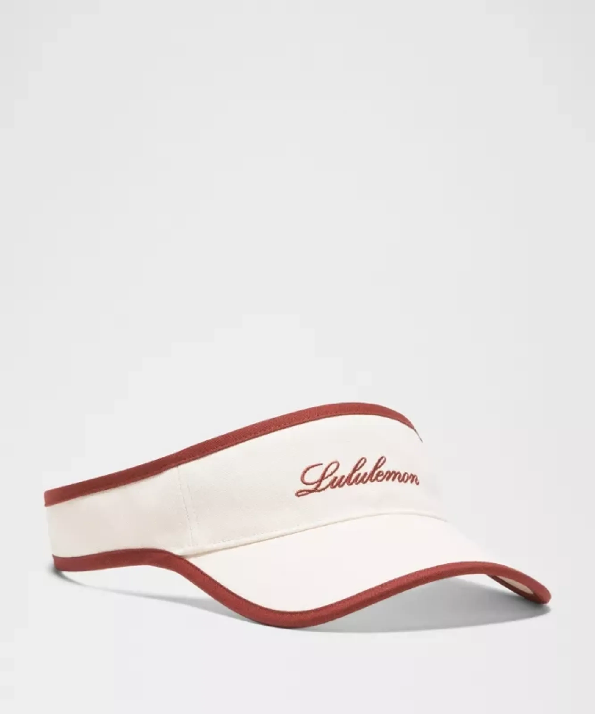 lululemon – Removable Sweatband Cotton Canvas Visor Hat – Color White/Red – Size Large/XL