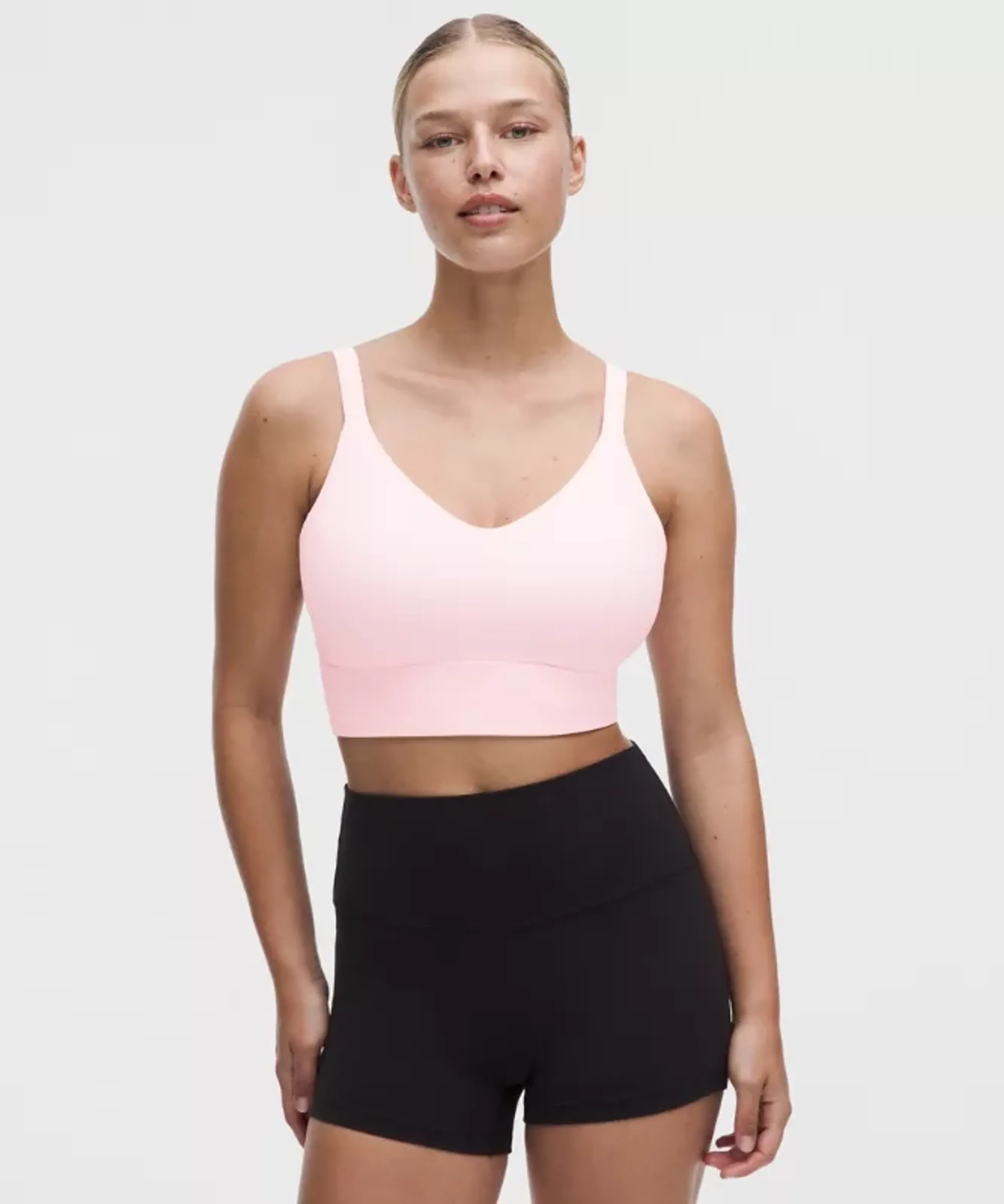 lululemon – Women's Focuser Scoopneck Sports Bra Light Support, DDD–G Cups – Color Pink – Size Large