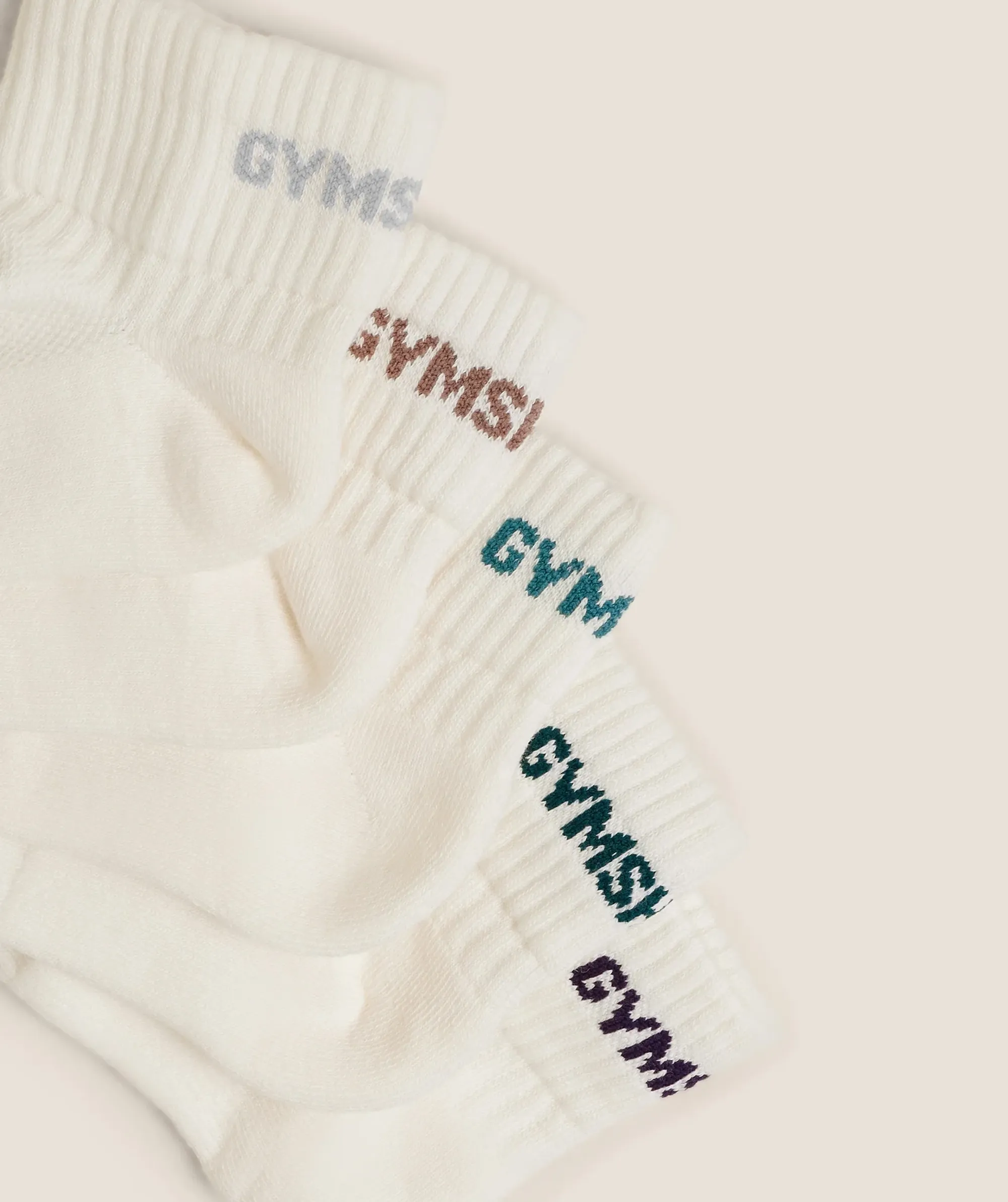 Gymshark Quarter Socks 5pk - Weighted Teal/Vintage Teal/Soft Brown/Mushroom Grey/Midnight Purple