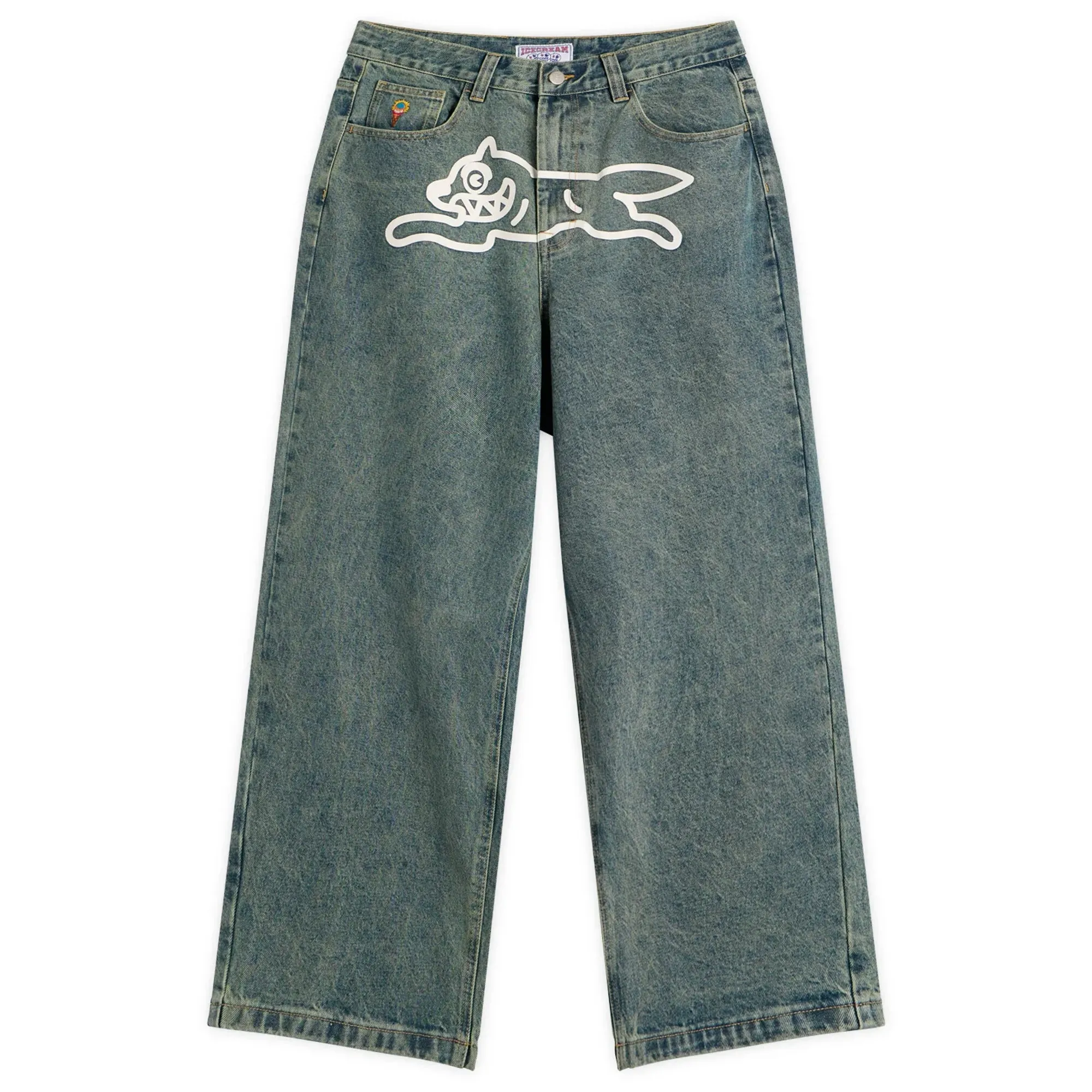 ICECREAM Men's Running Dog Triple Scoop Denim Pant Vintage Wash