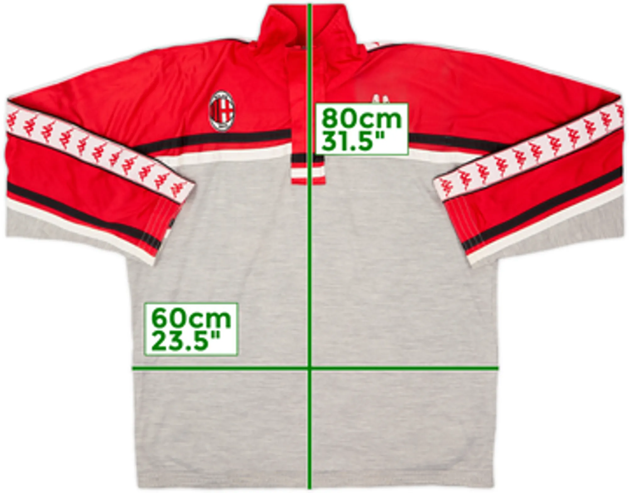 1987-88 AC Milan Kappa 1/4 Zip Track Jacket - 6/10 - (XL)