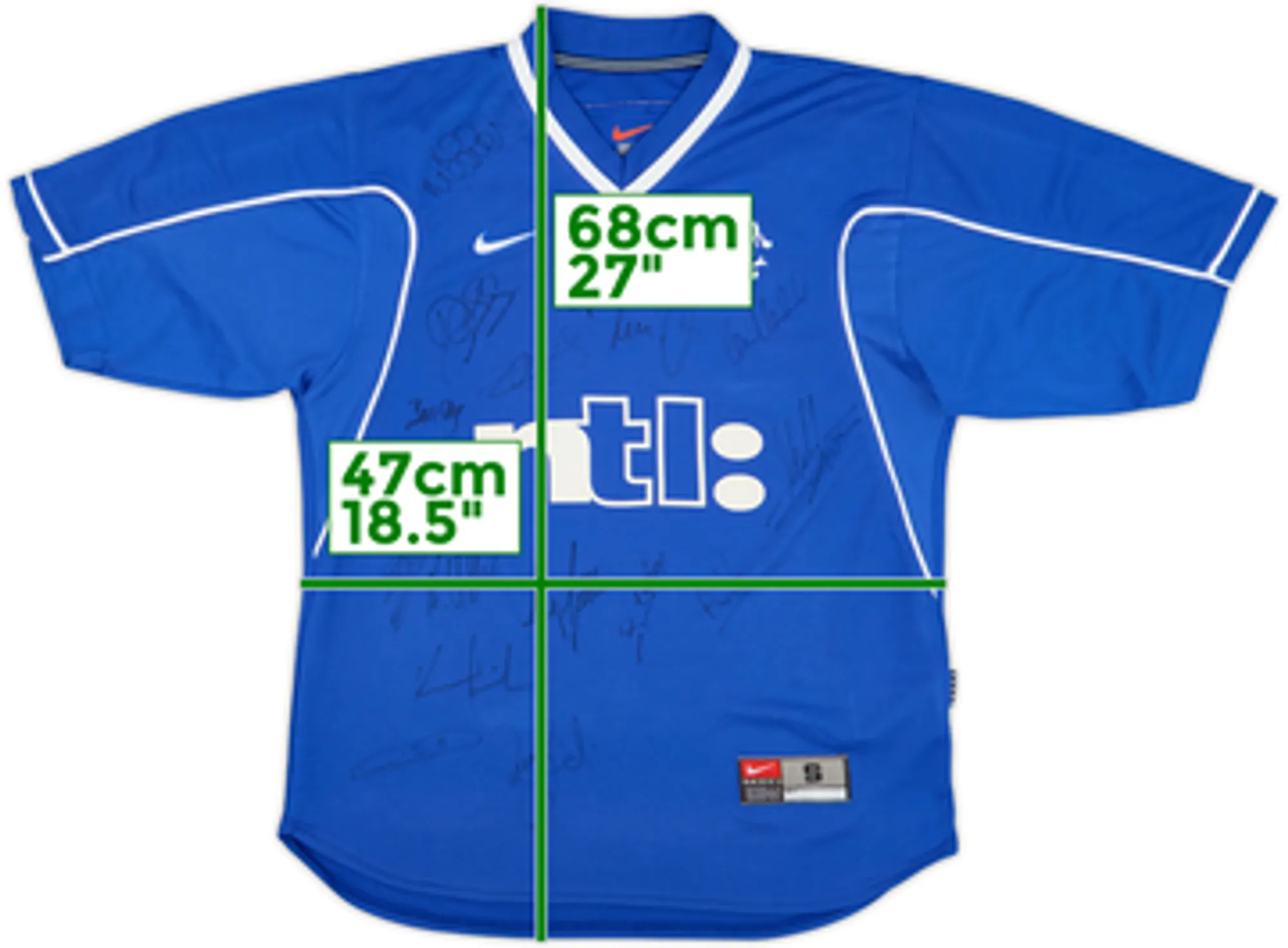 1999-01 Rangers Signed Home Shirt - 8/10 - (S)