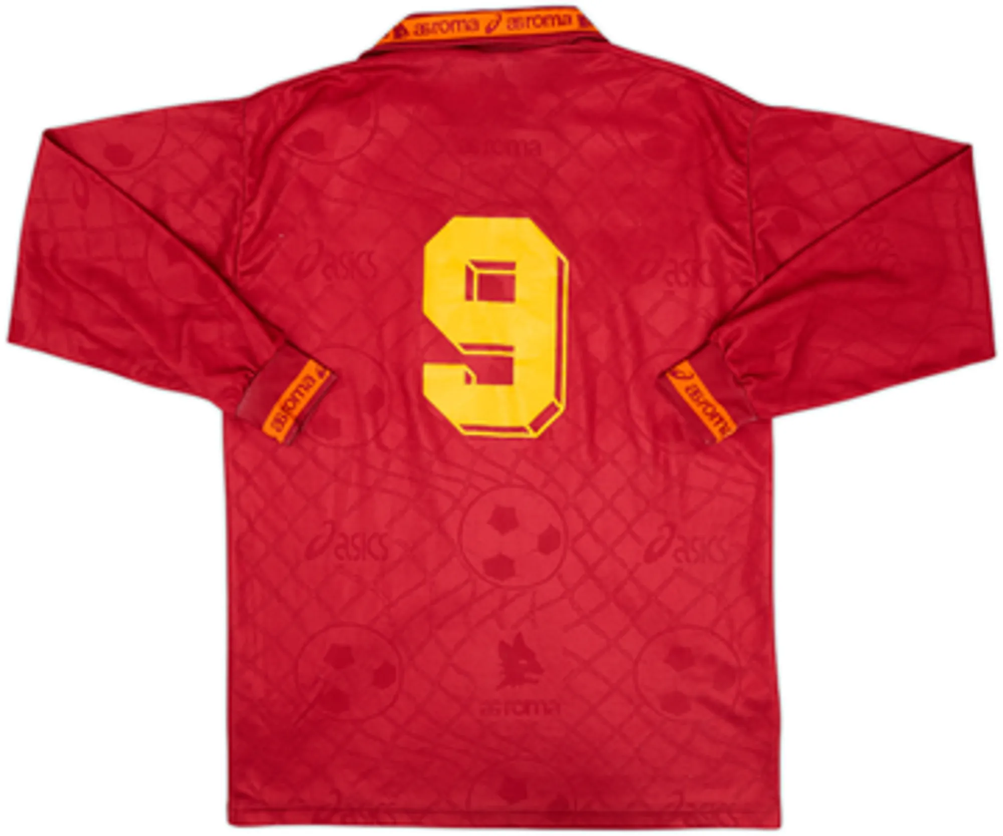 1994-95 Roma Home L/S Shirt #9 - 8/10 - (XXL)