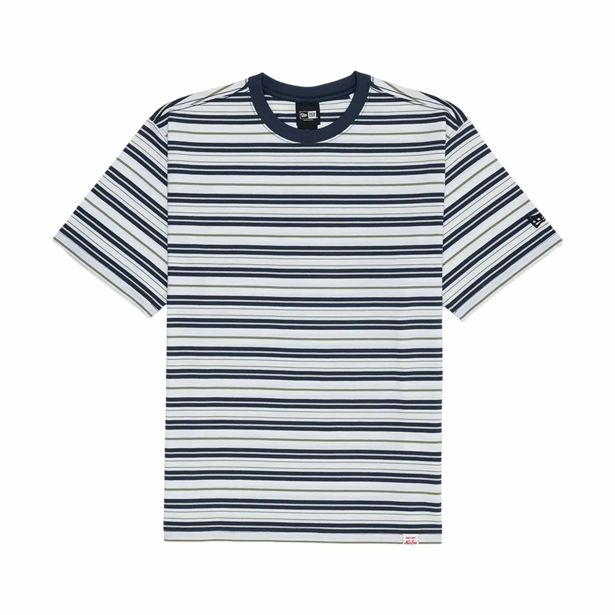 New Era Boarder Stripe White T-Shirt adult unisex