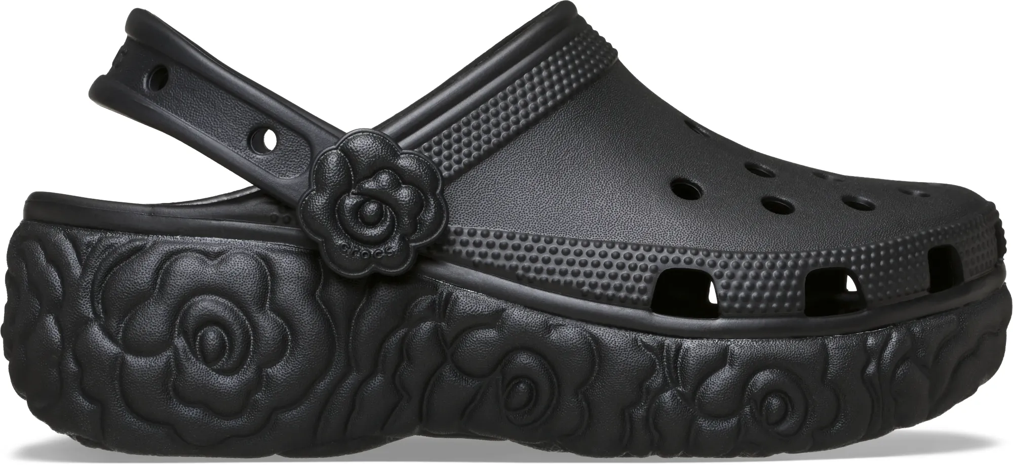 Crocs | Women | Classic Platform Bloom | Clogs | Black | 8