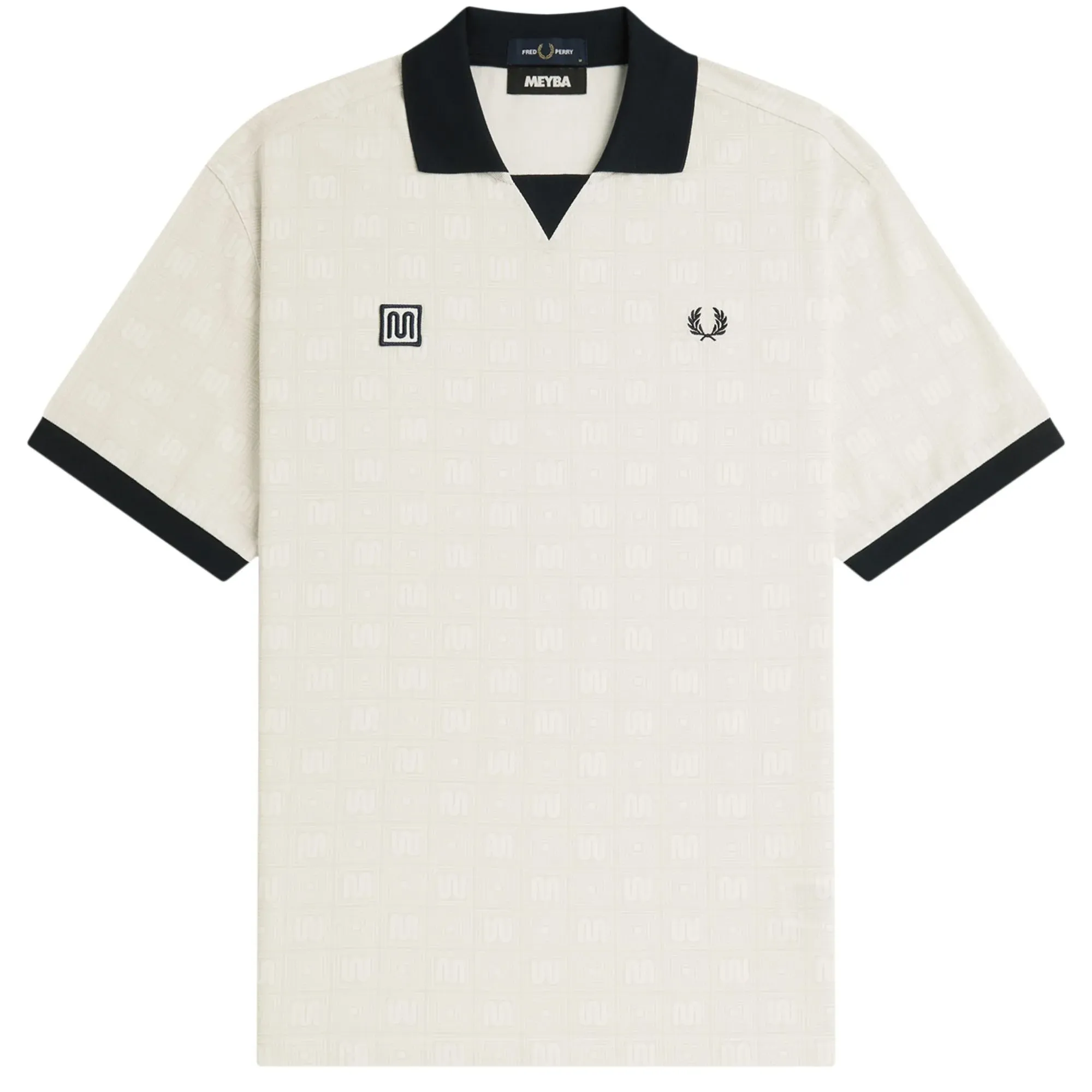 Fred Perry x Meyba Printed Polo Shirt - Ecru M
