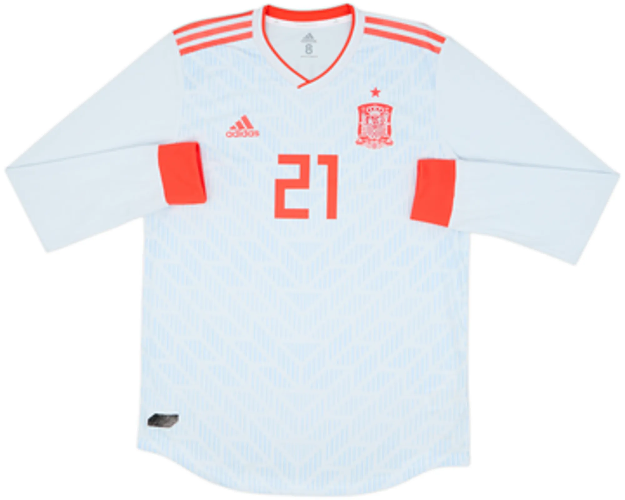 2018-19 Spain Authentic Away L/S Shirt Silva #21 - 7/10 - (L)