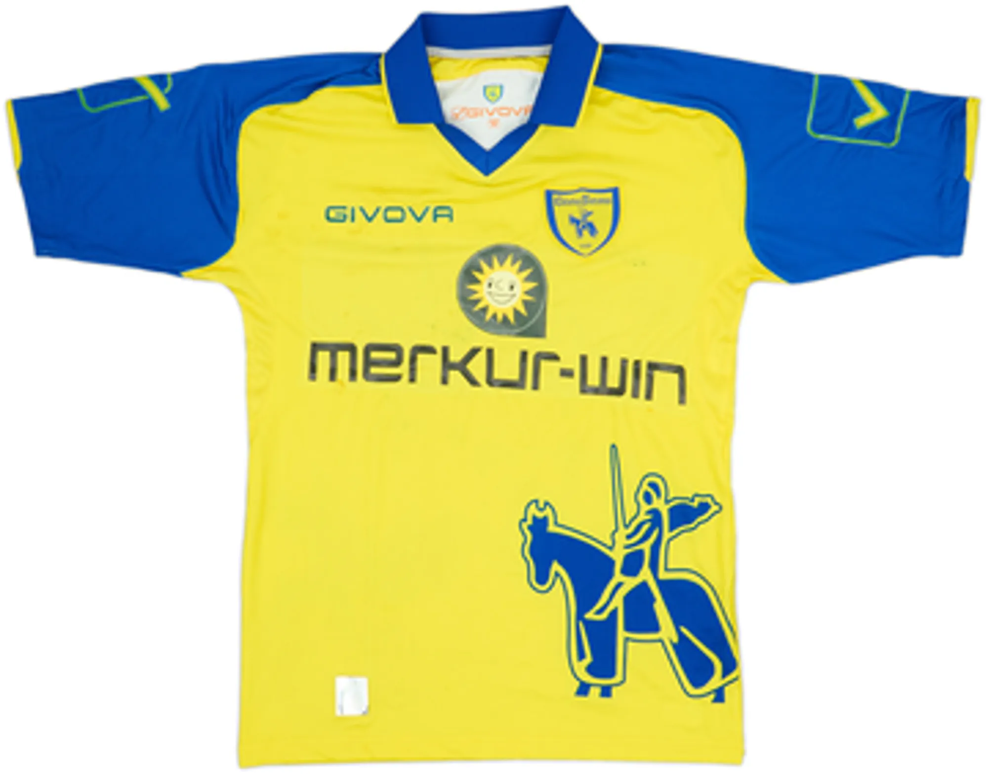2009-10 Chievo Verona Squad Signed Home Shirt - 5/10 - (M)