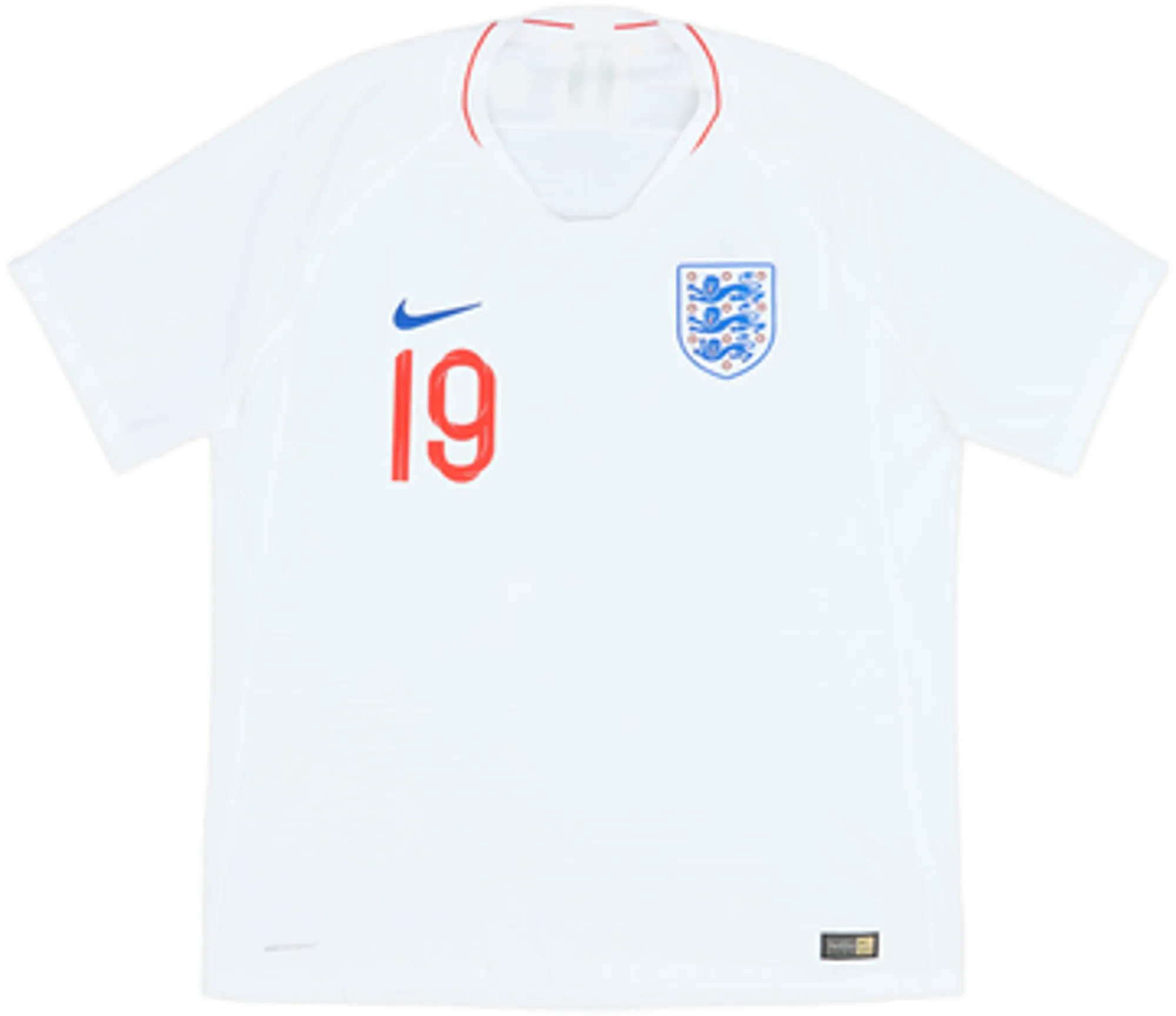 2018-19 England Authentic Home Shirt Rashford #19 - 7/10 - (XL)
