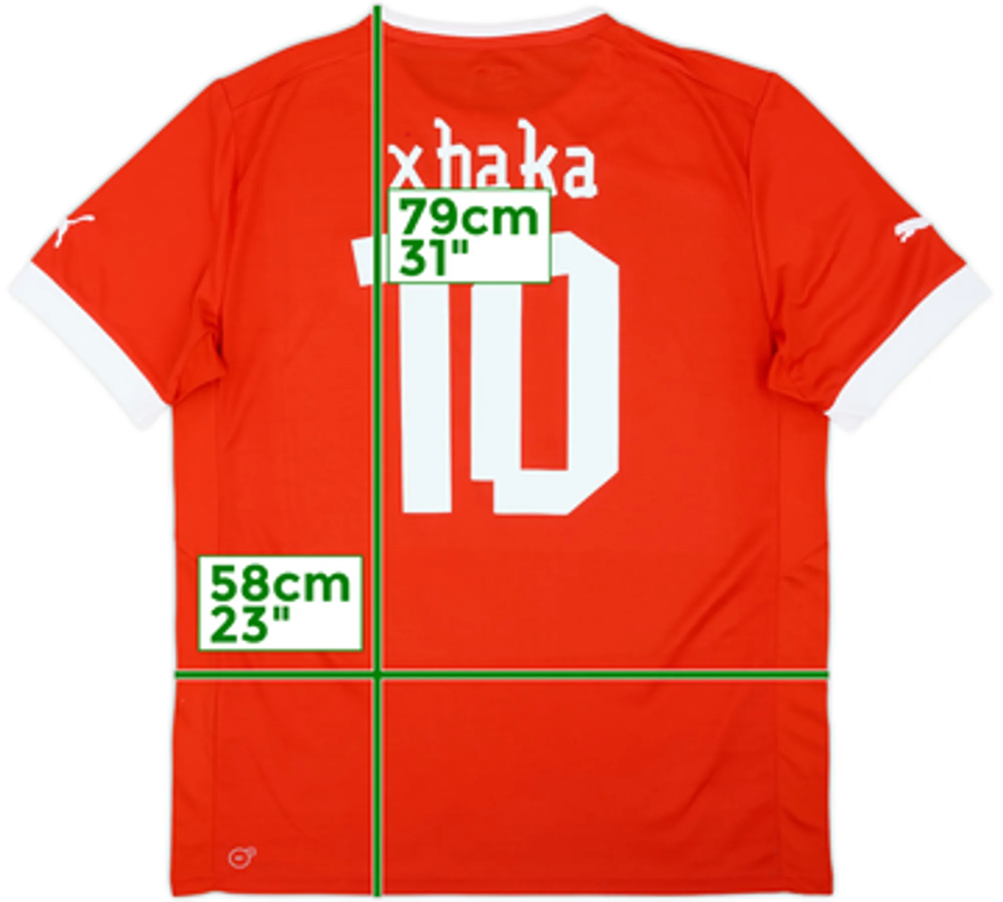 2012-13 Switzerland Authentic Home Shirt Xhaka #10 - 8/10 - (S)