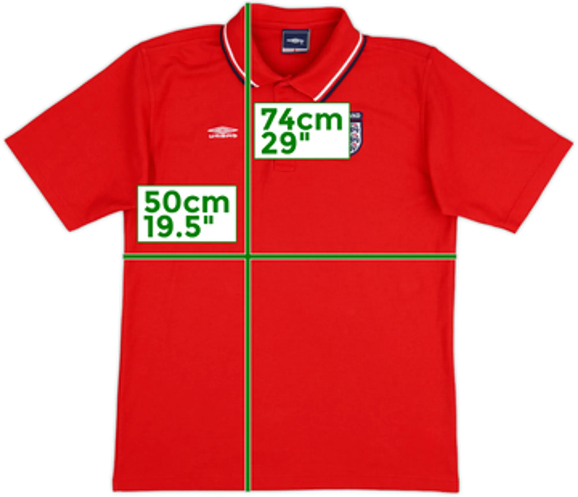 1990s England Umbro Polo Shirt - 10/10 - (L)