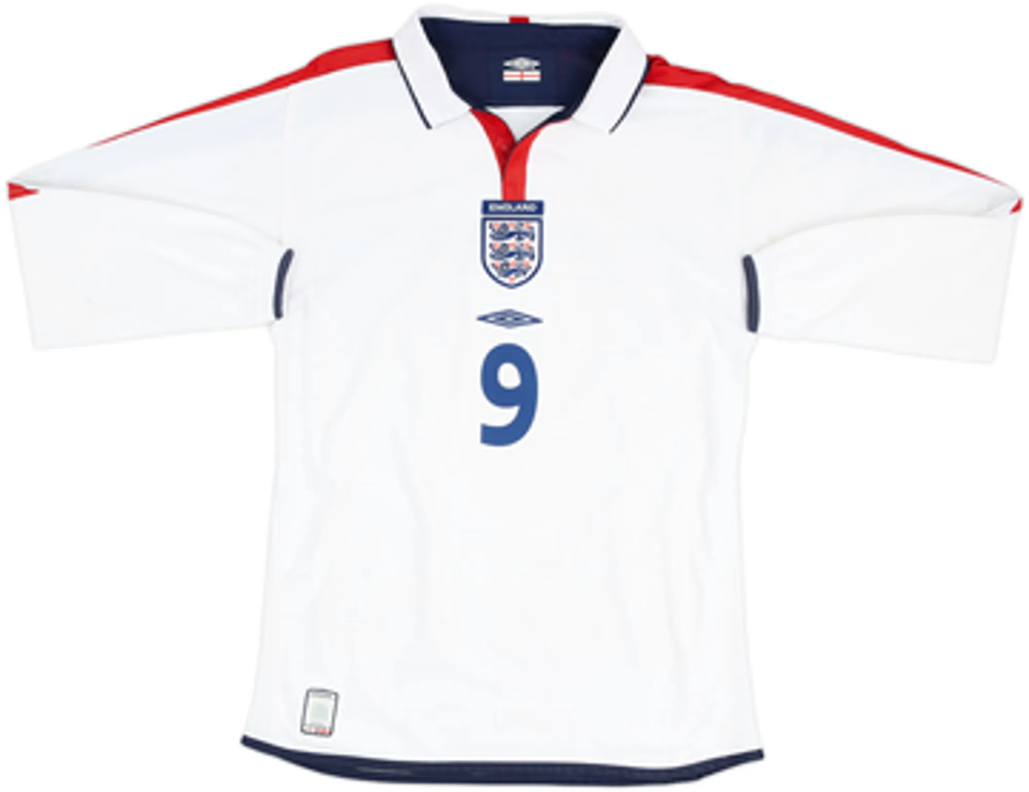 2003-05 England Home L/S Shirt Rooney #9 - 6/10 - (S)