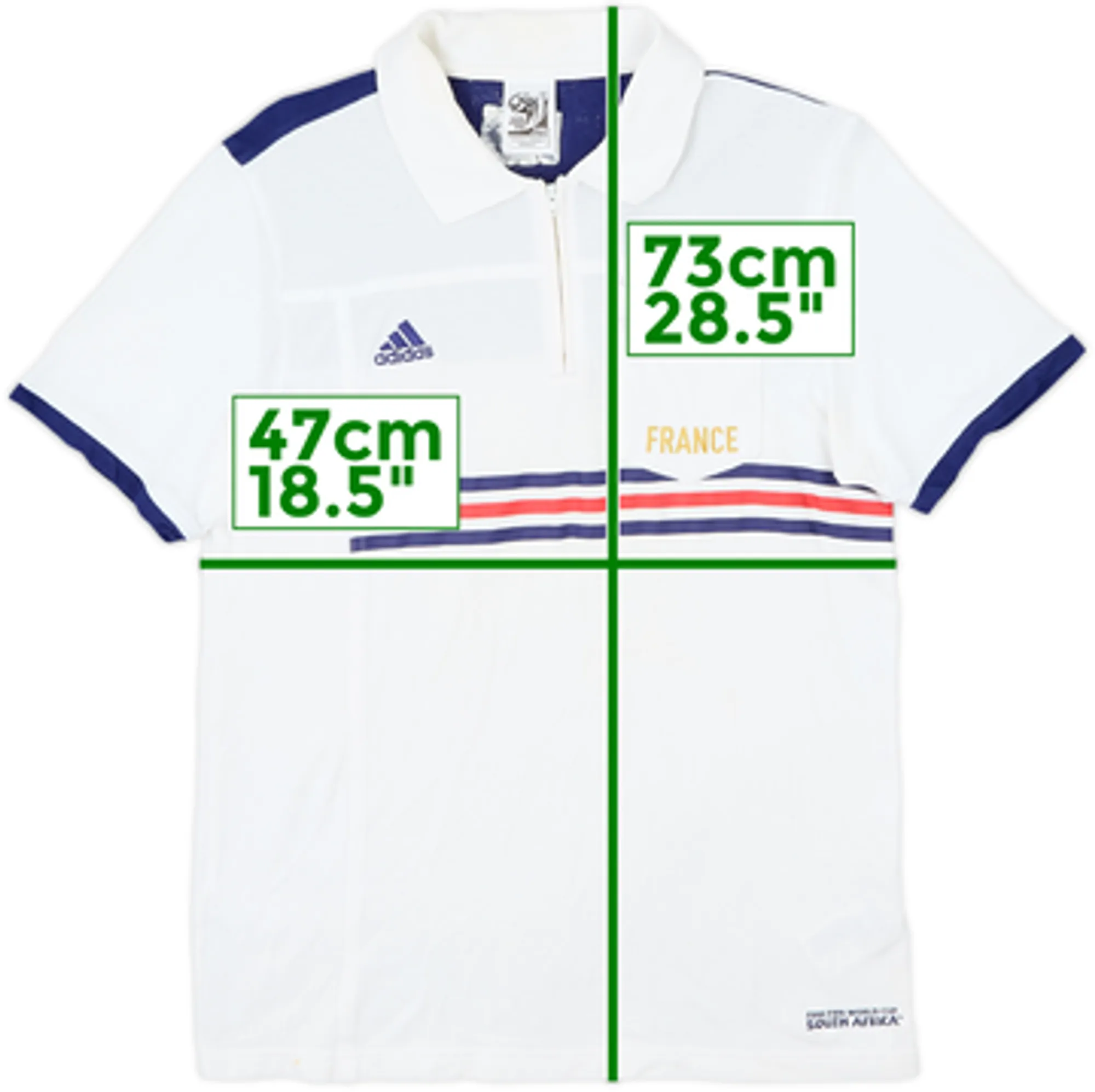 2010-11 France adidas 1/4 Zip Polo Shirt - 8/10 - (M)