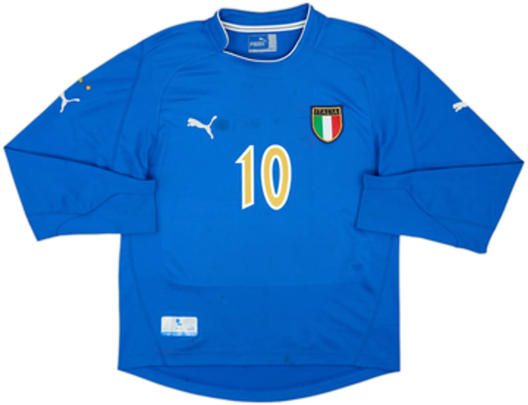 2003-04 Italy Home L/S Shirt Totti #10 - 5/10 - (M)