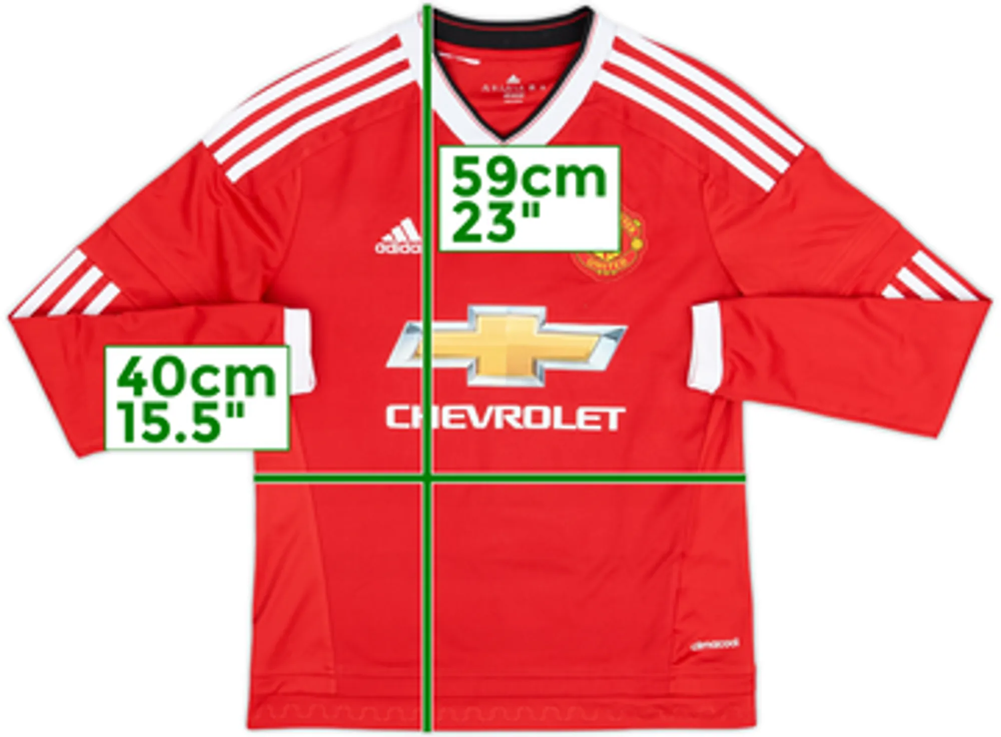 2015-16 Manchester United Home L/S Shirt - 10/10 - (M.Boys)