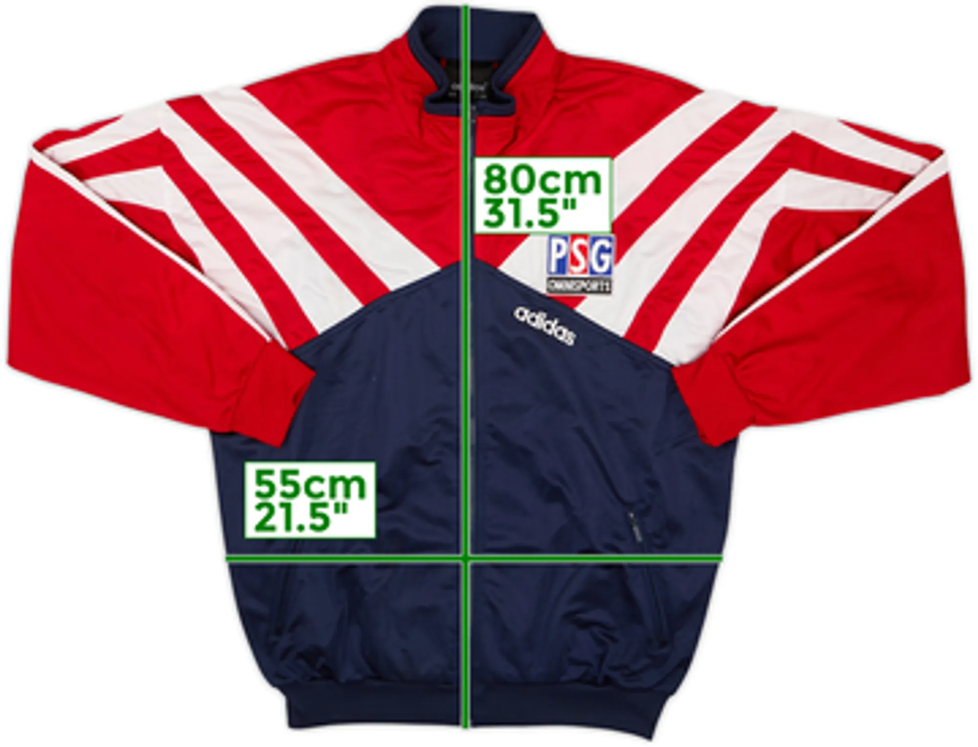 1994-95 Paris Saint-Germain Omnisports adidas Track Jacket - 8/10 - (XL)