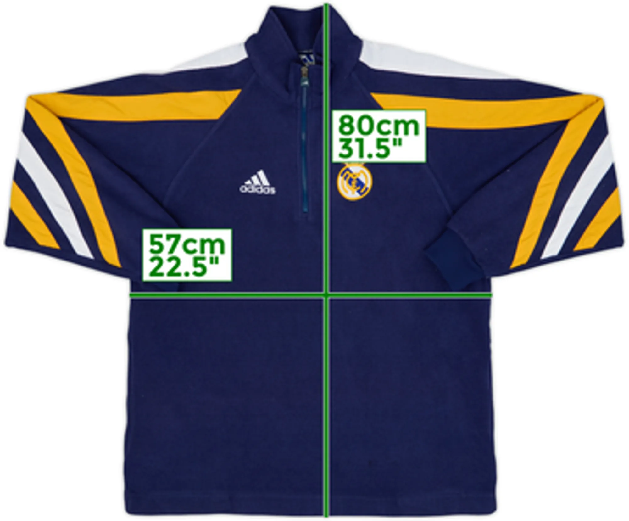 1998-99 Real Madrid adidas 1/4 Zip Fleece Top - 6/10 - (M)
