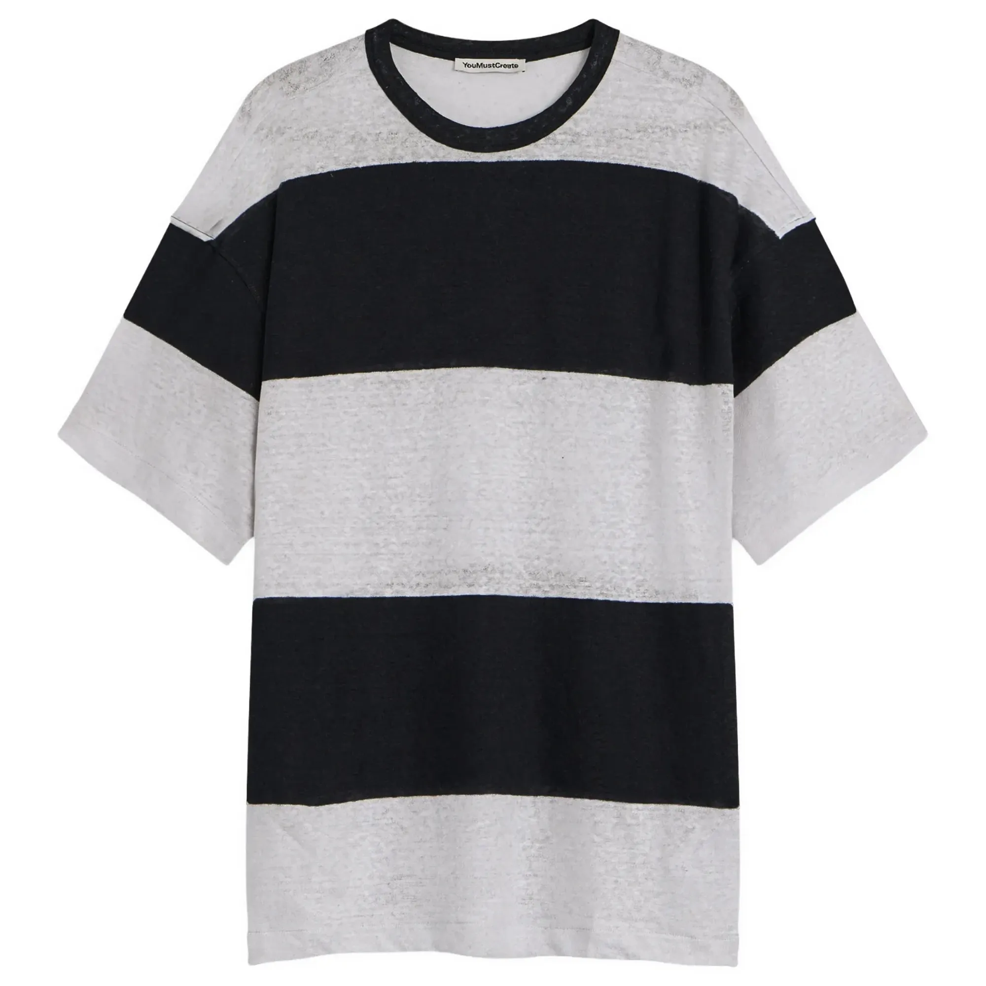YMC Men's Triple T Shirt Black/Light Grey