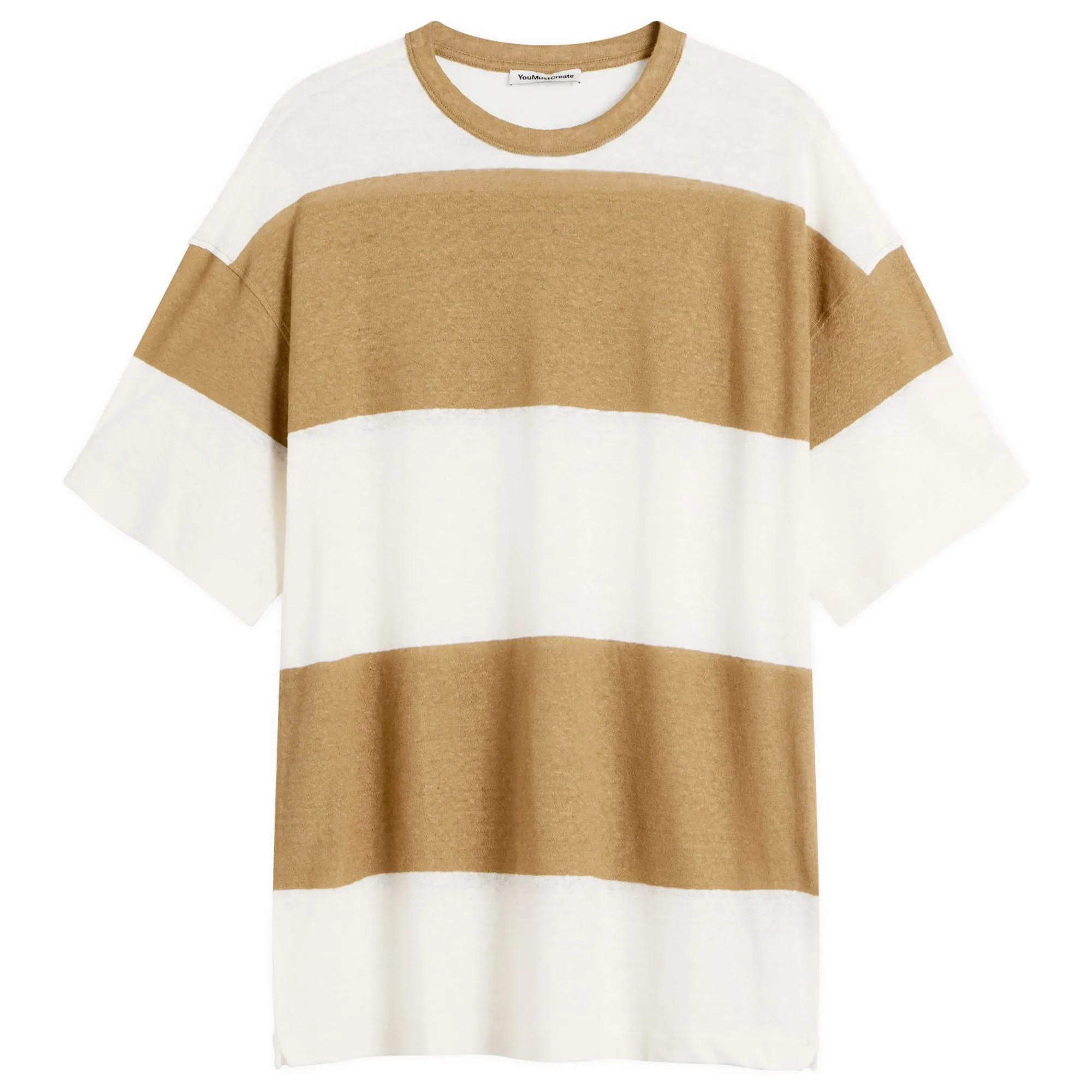YMC Men's Triple T Shirt Taupe/Off White