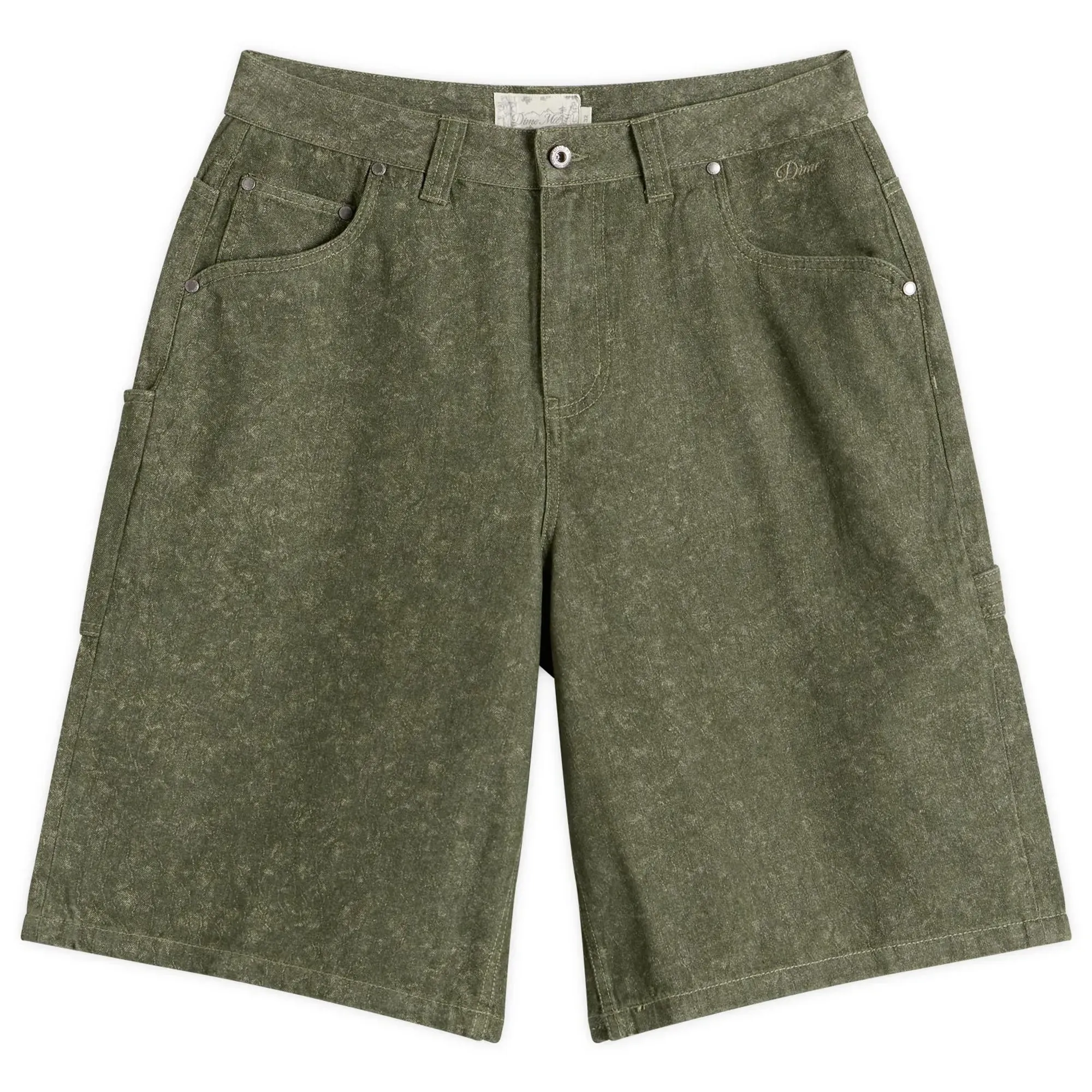 Dime Men's Classic Denim Shorts Electric Green