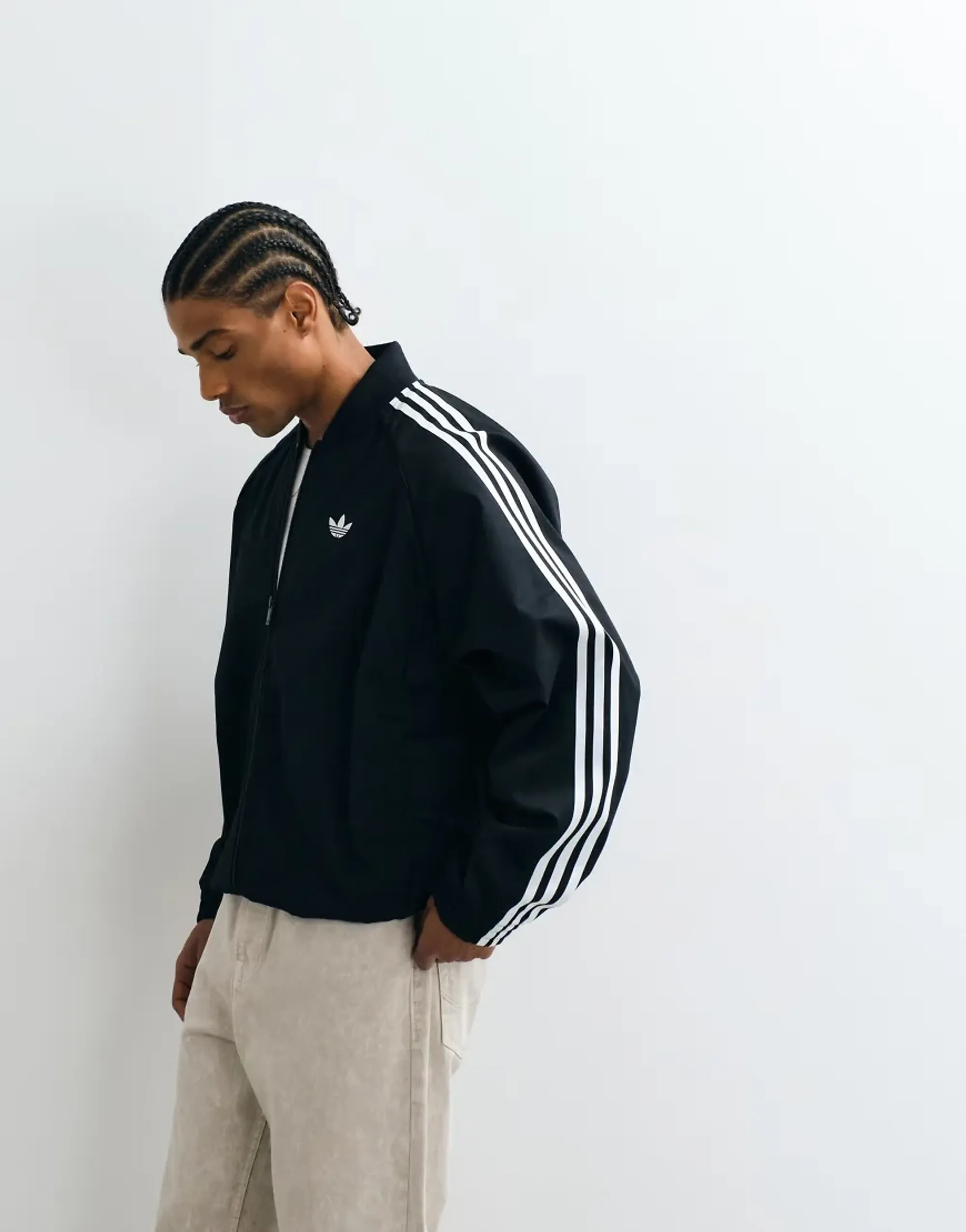 Adidas Originals Sst Adicolor Classics Cotton Twill Tracktop In Black