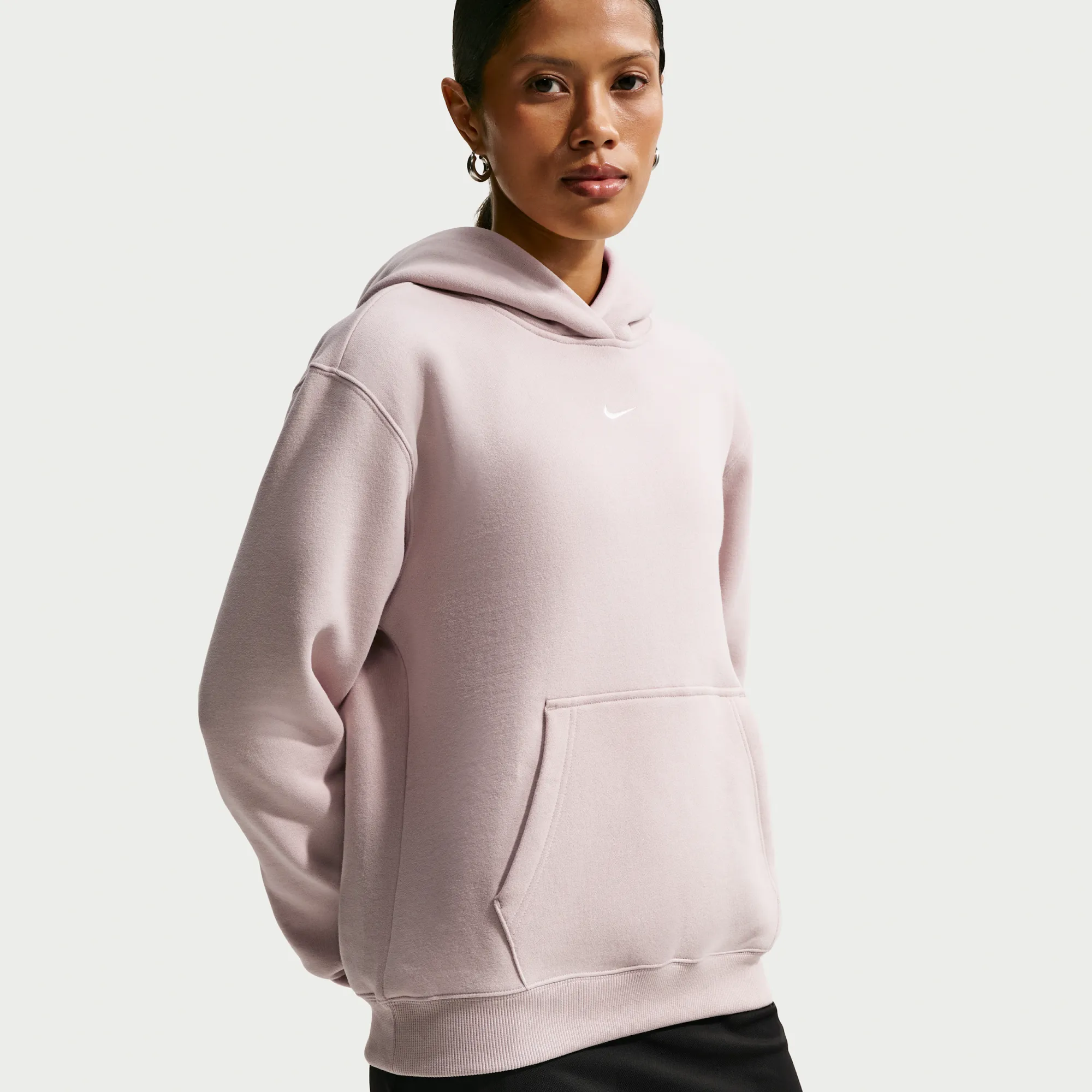 Nike Studio Fleece Medium Weight Women's Pullover Hoodie - Brown - Fleece