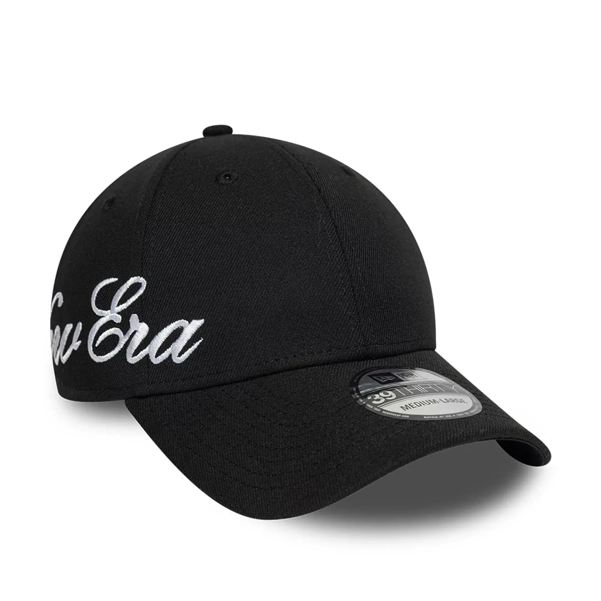 New Era Big Script Black 39THIRTY Stretch Fit Cap adult unisex