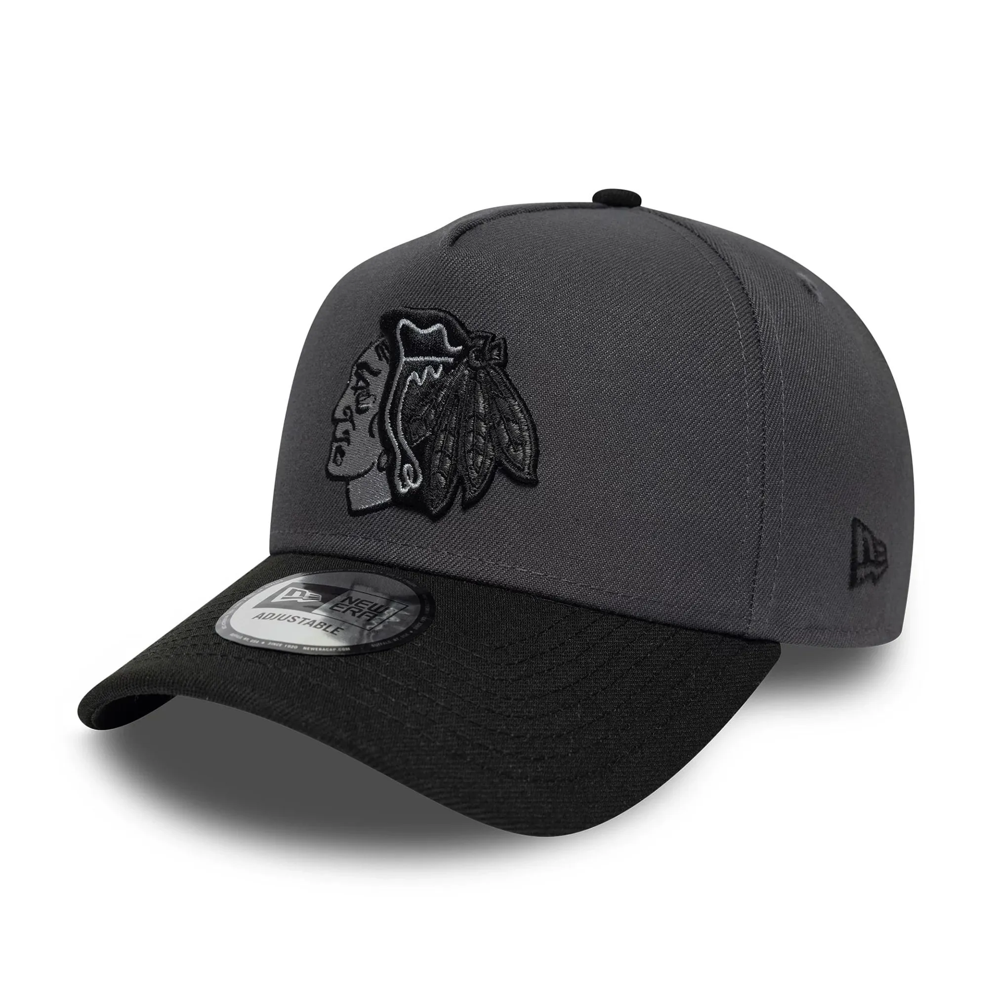 Chicago Blackhawks NHL Dark Grey 9FORTY A-Frame Adjustable Cap New Era Cap adult unisex