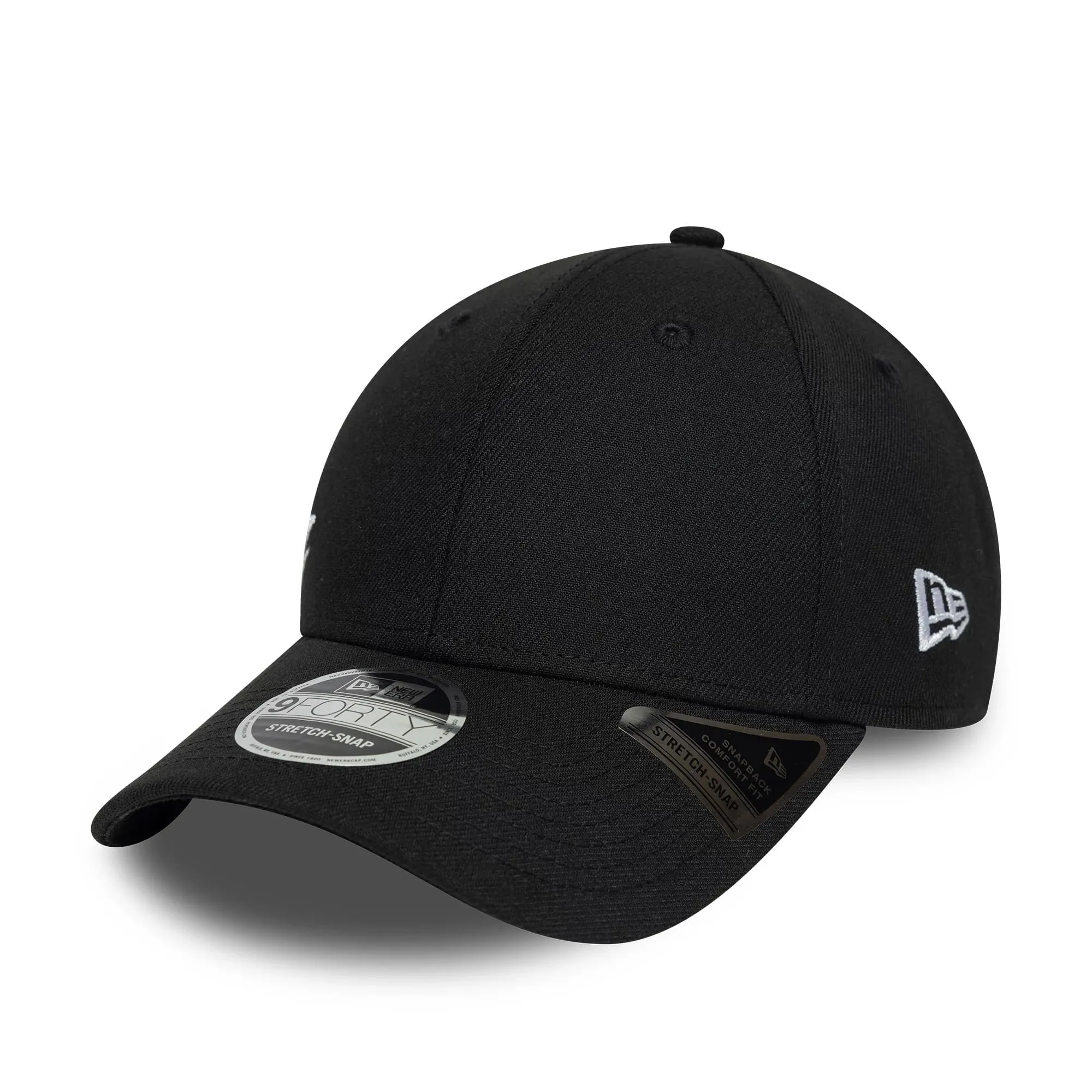 New Era Big Script Black 9FORTY Stretch Snap Adjustable Cap adult unisex
