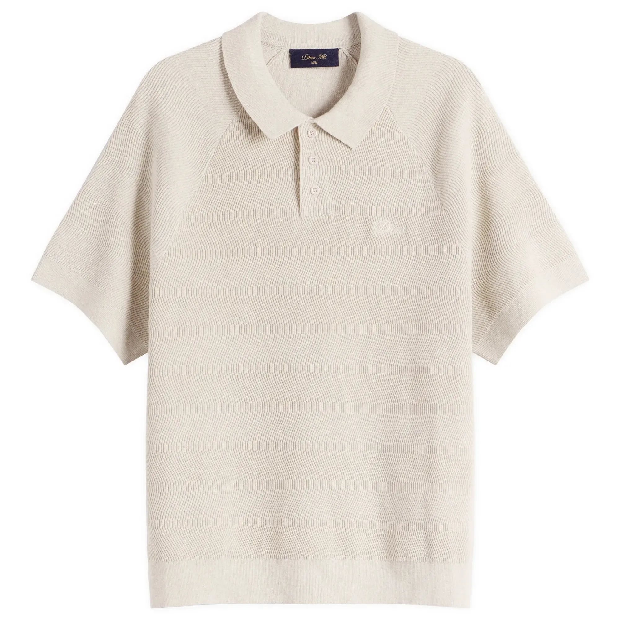 Dime Men's Cable Knit Polo Oatmeal