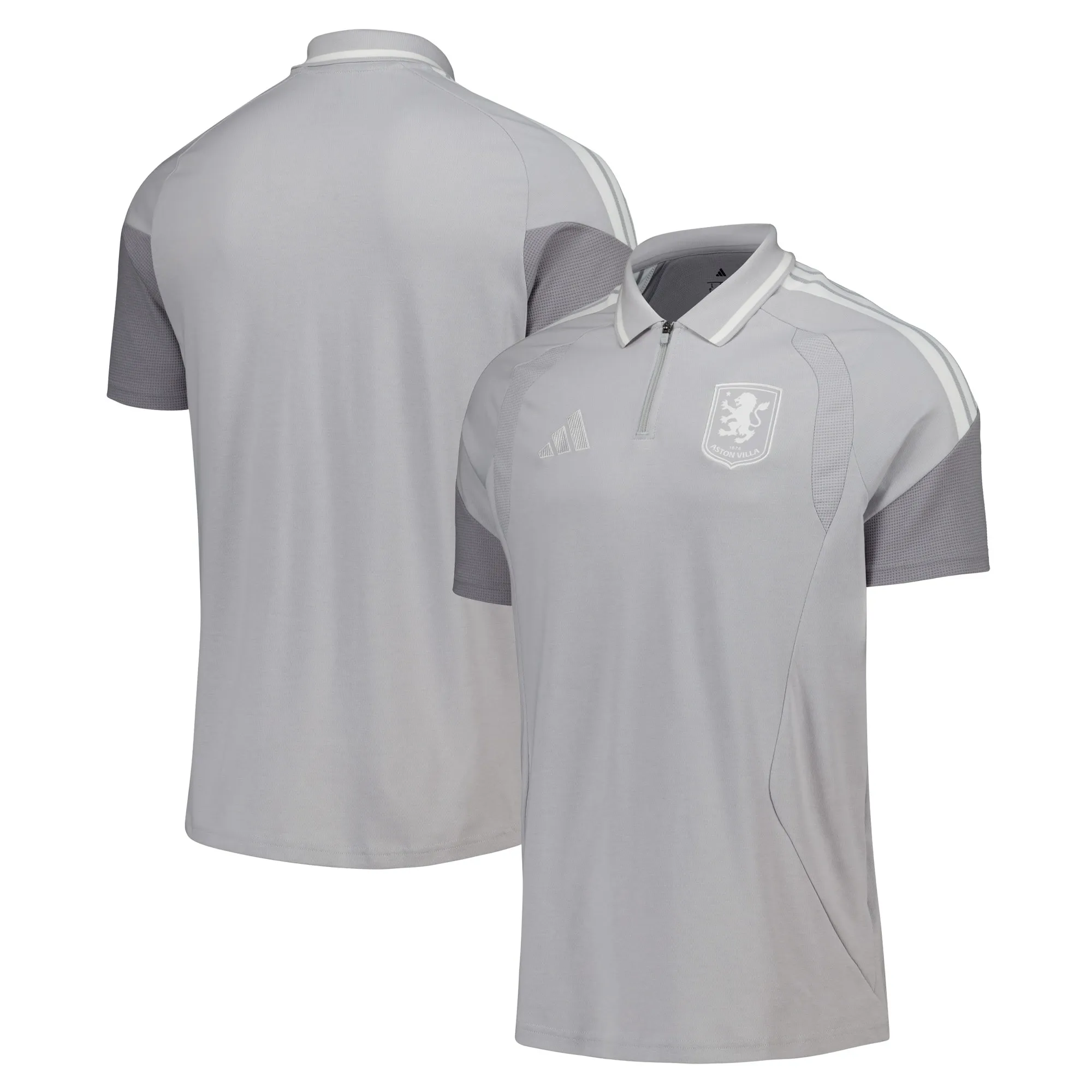 Aston Villa adidas Training Polo - Grey