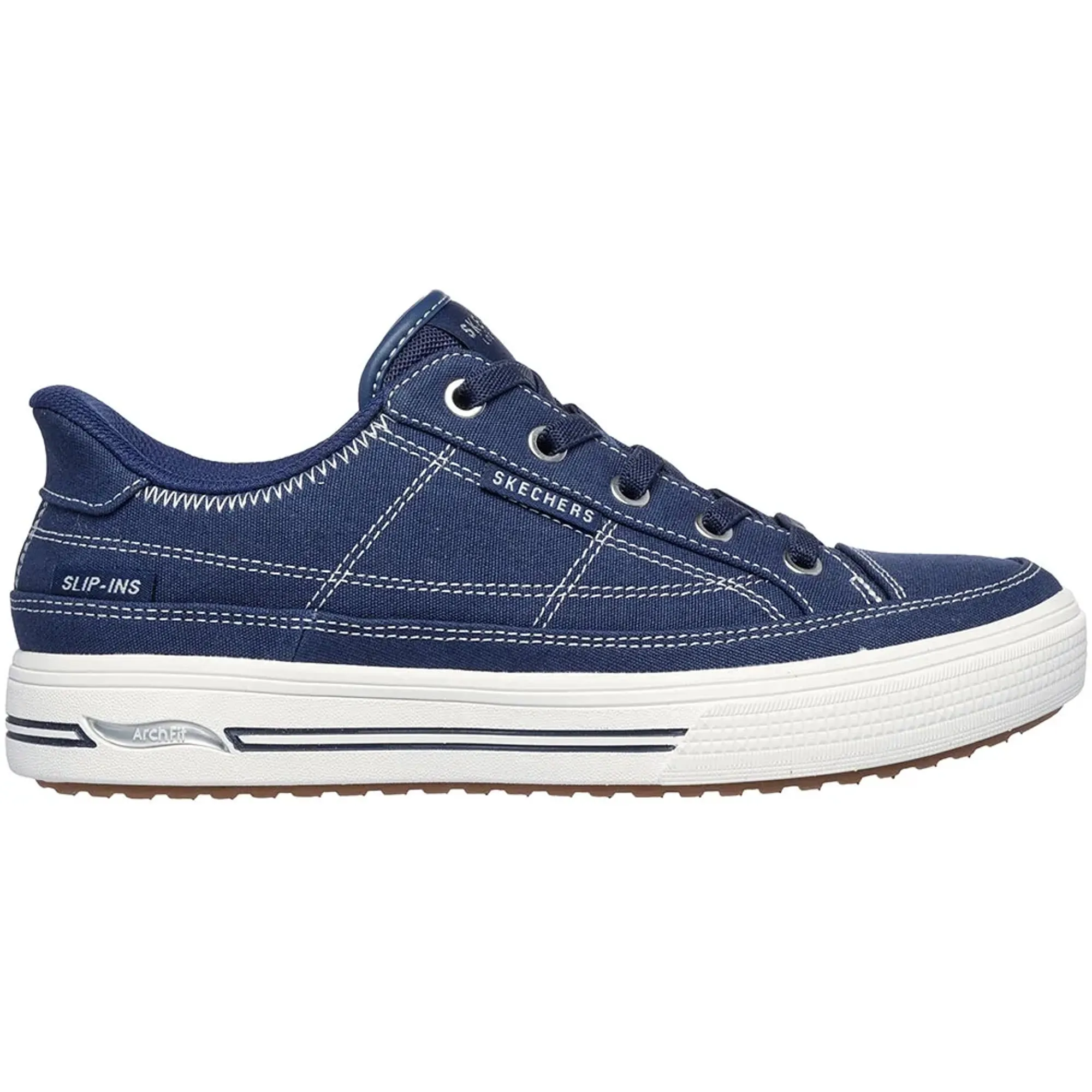 Skechers Women's Slip-ins: Arch Fit Arcade - See Ya There Sneaker in Navy Blue