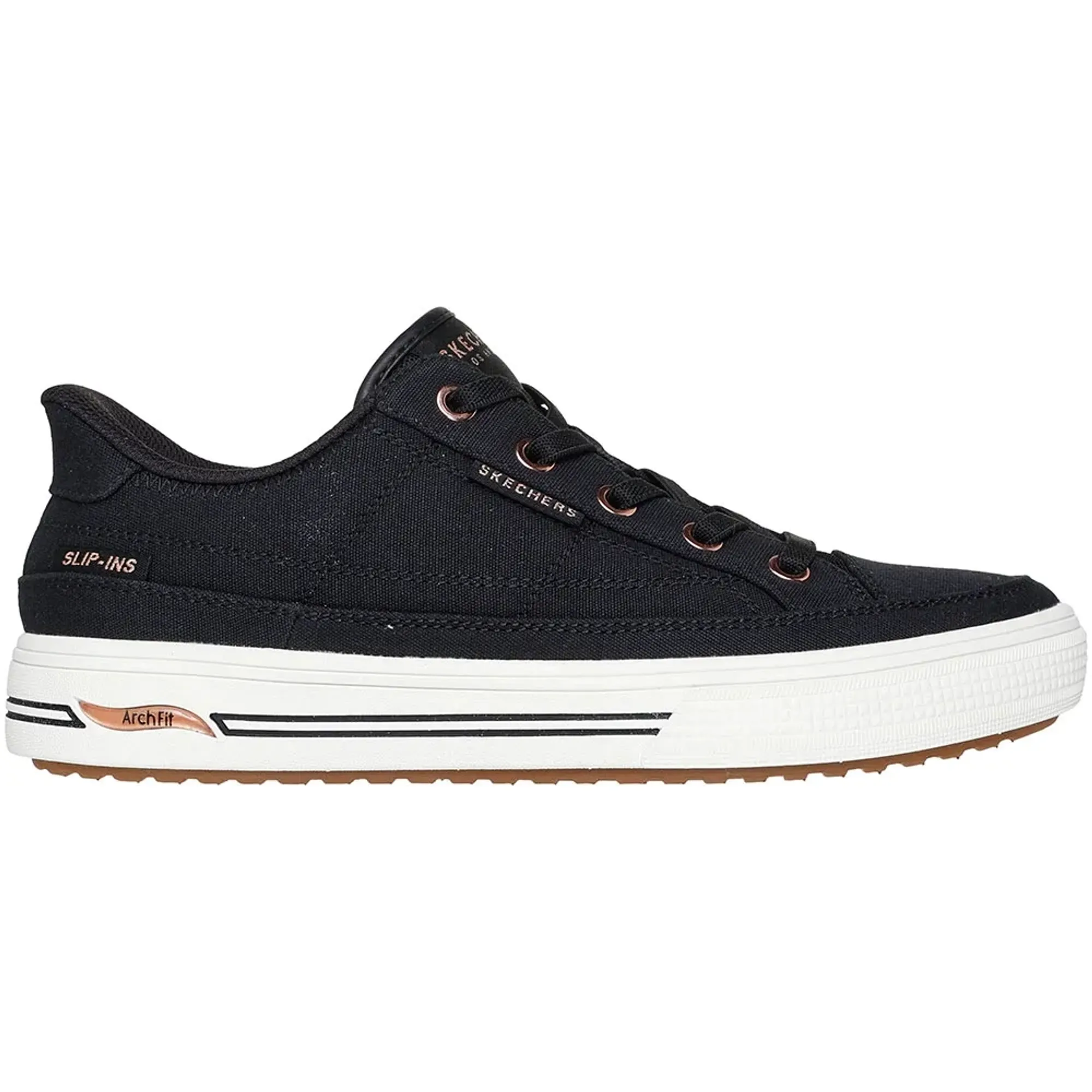 Skechers Women's Slip-ins: Arch Fit Arcade - See Ya There Sneaker in Black