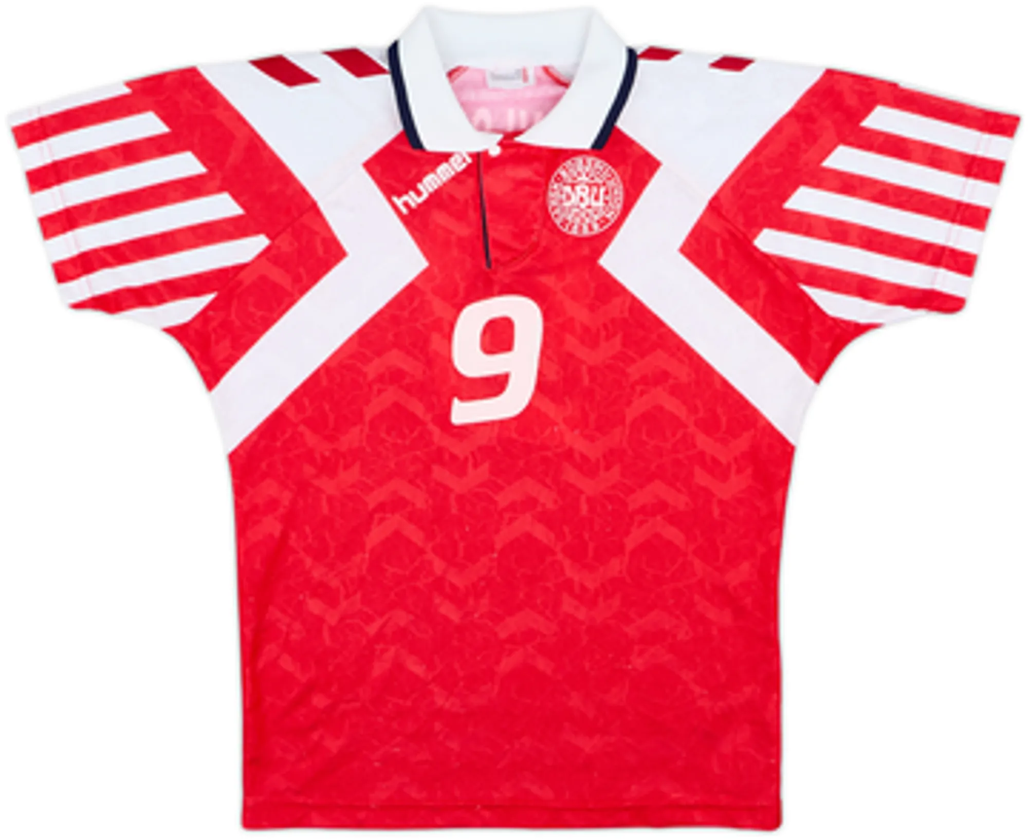 1992-93 Denmark Home Shirt Povlsen #9 - 7/10 - (S)