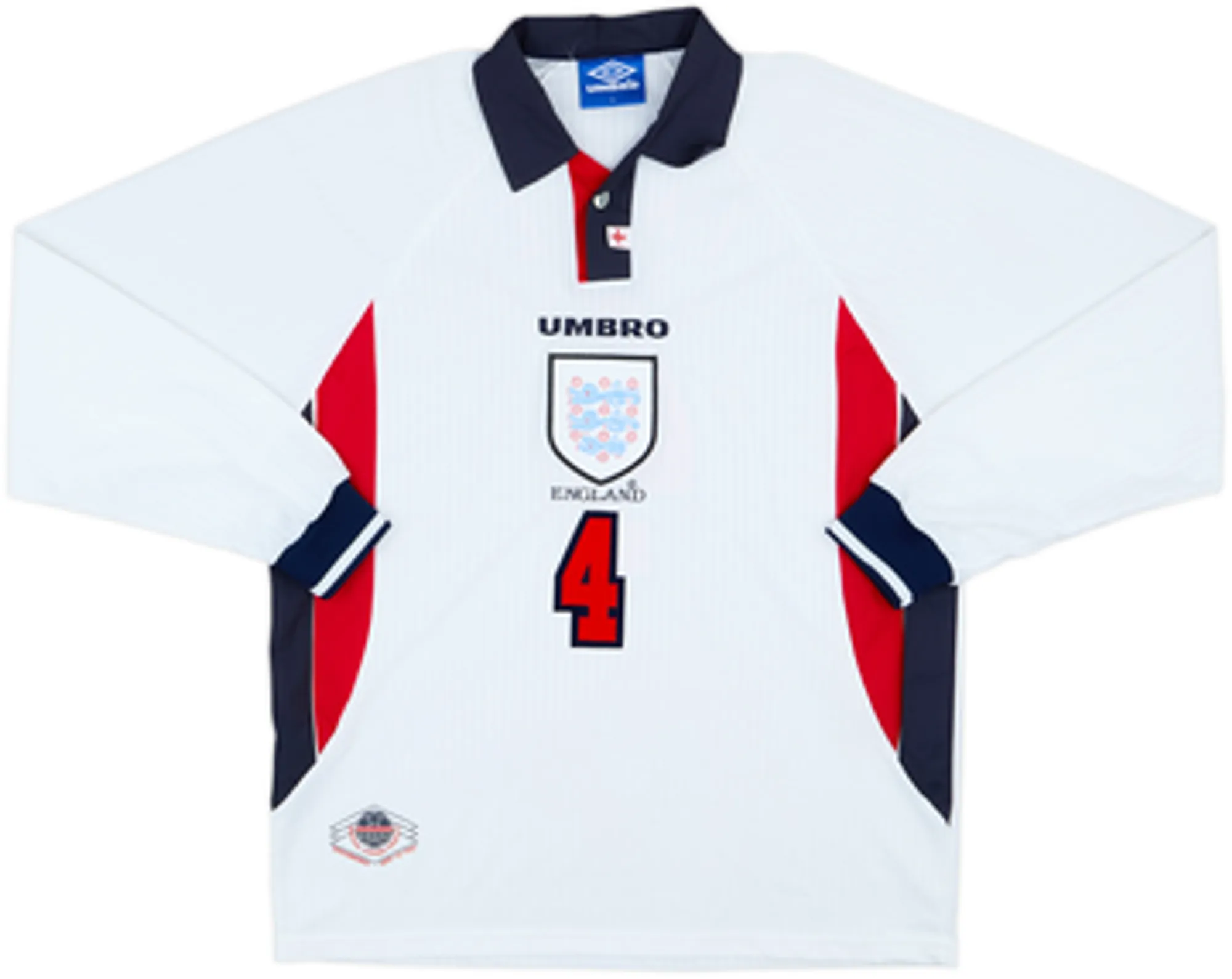 1997-99 England Home L/S Shirt Ince #4 - 8/10 - (L)