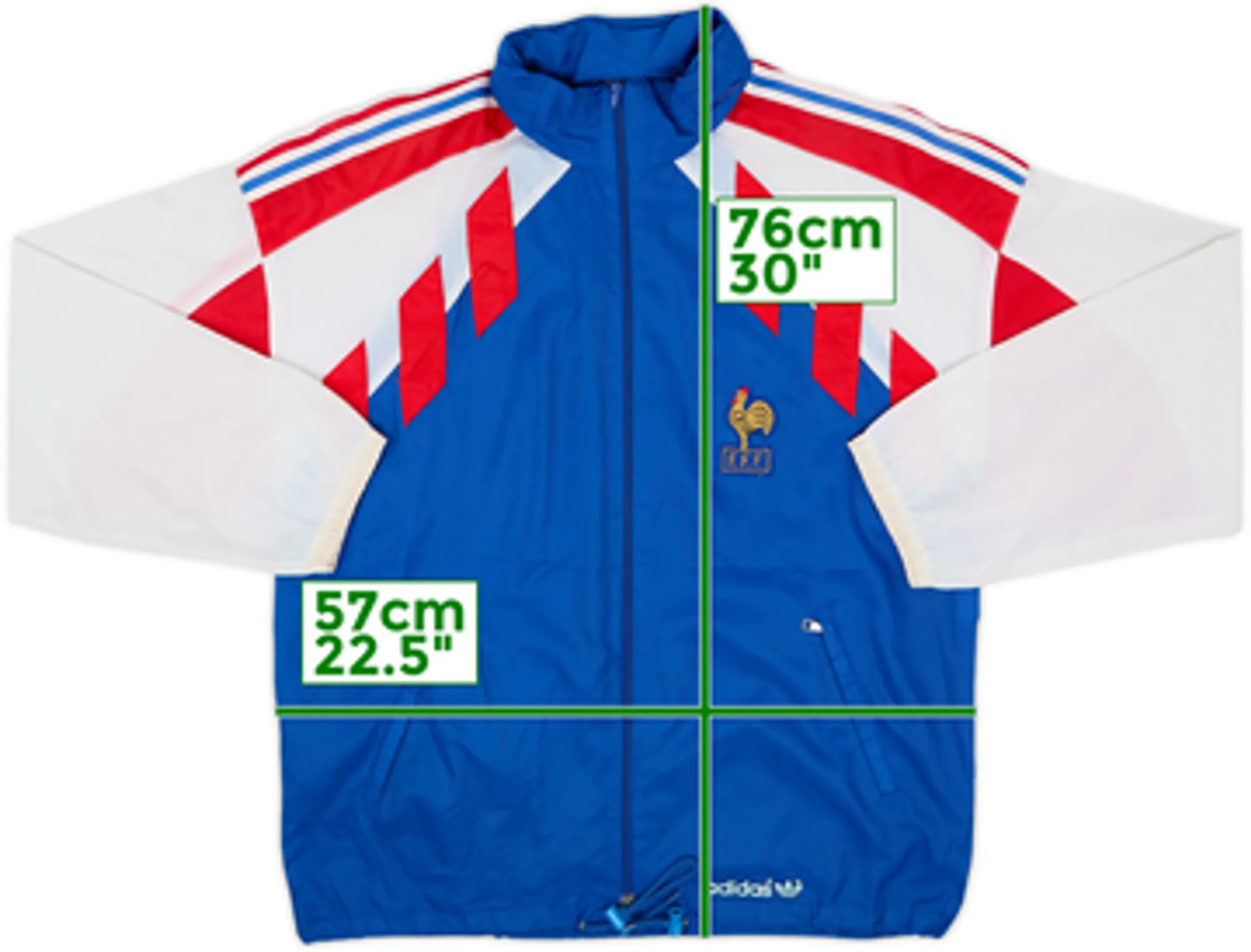 1990-92 France adidas Hooded Rain Jacket - 8/10 - (M)