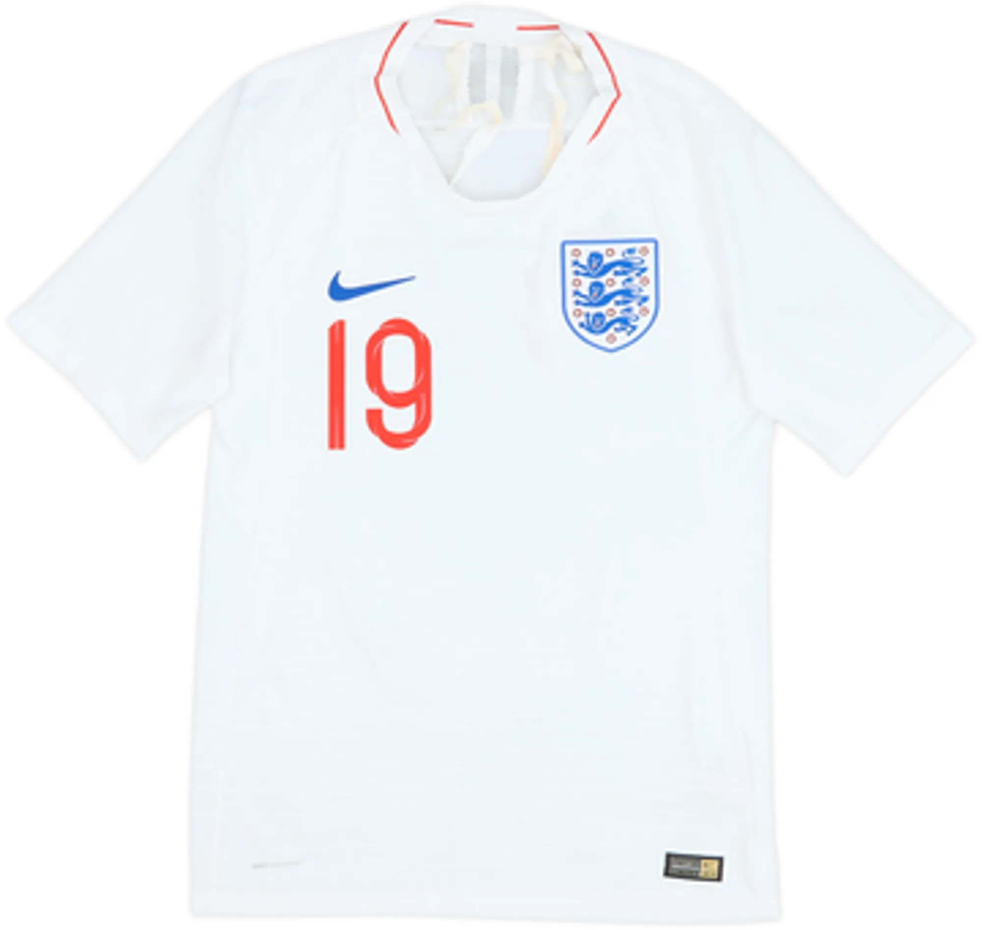 2018-19 England Authentic Home Shirt Rashford #19 - 6/10 - (S)
