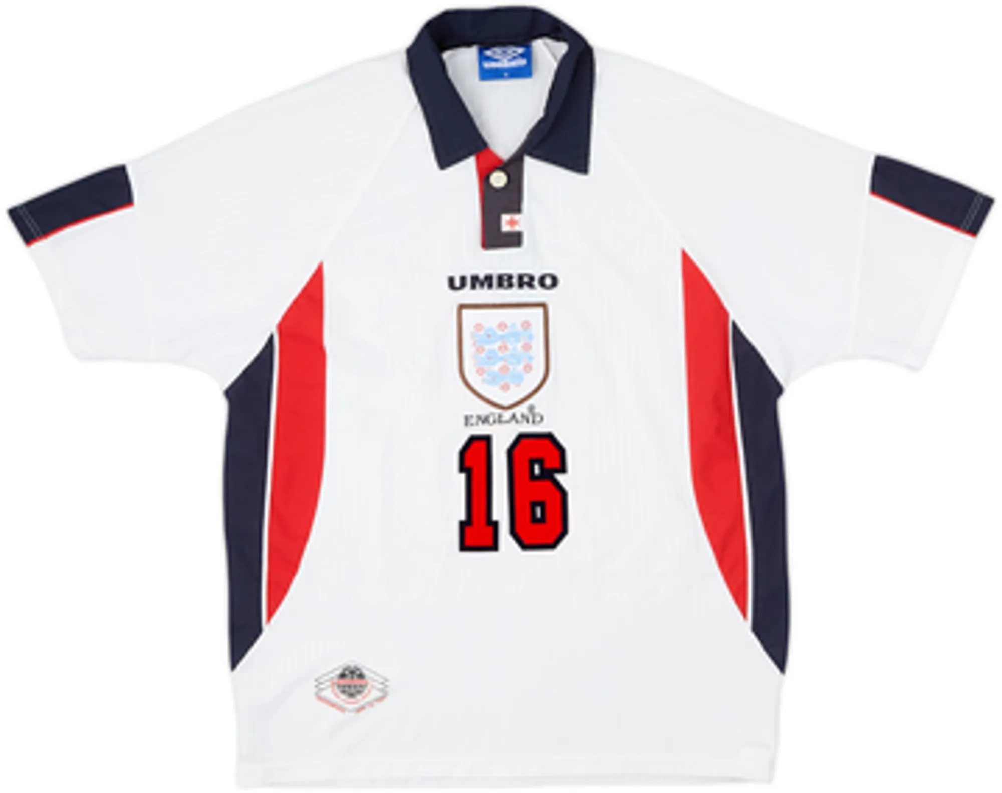 1997-99 England Home Shirt Scholes #16 - 5/10 - (M)