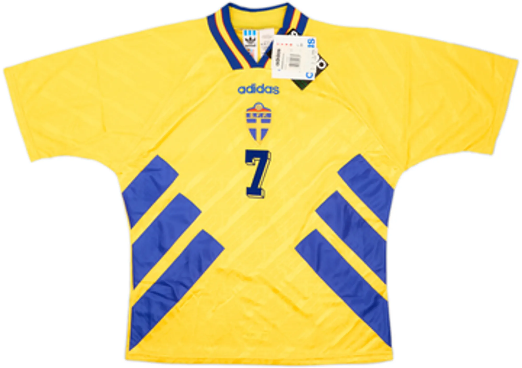 1994-96 Sweden Home Shirt Larsson #7 (L)