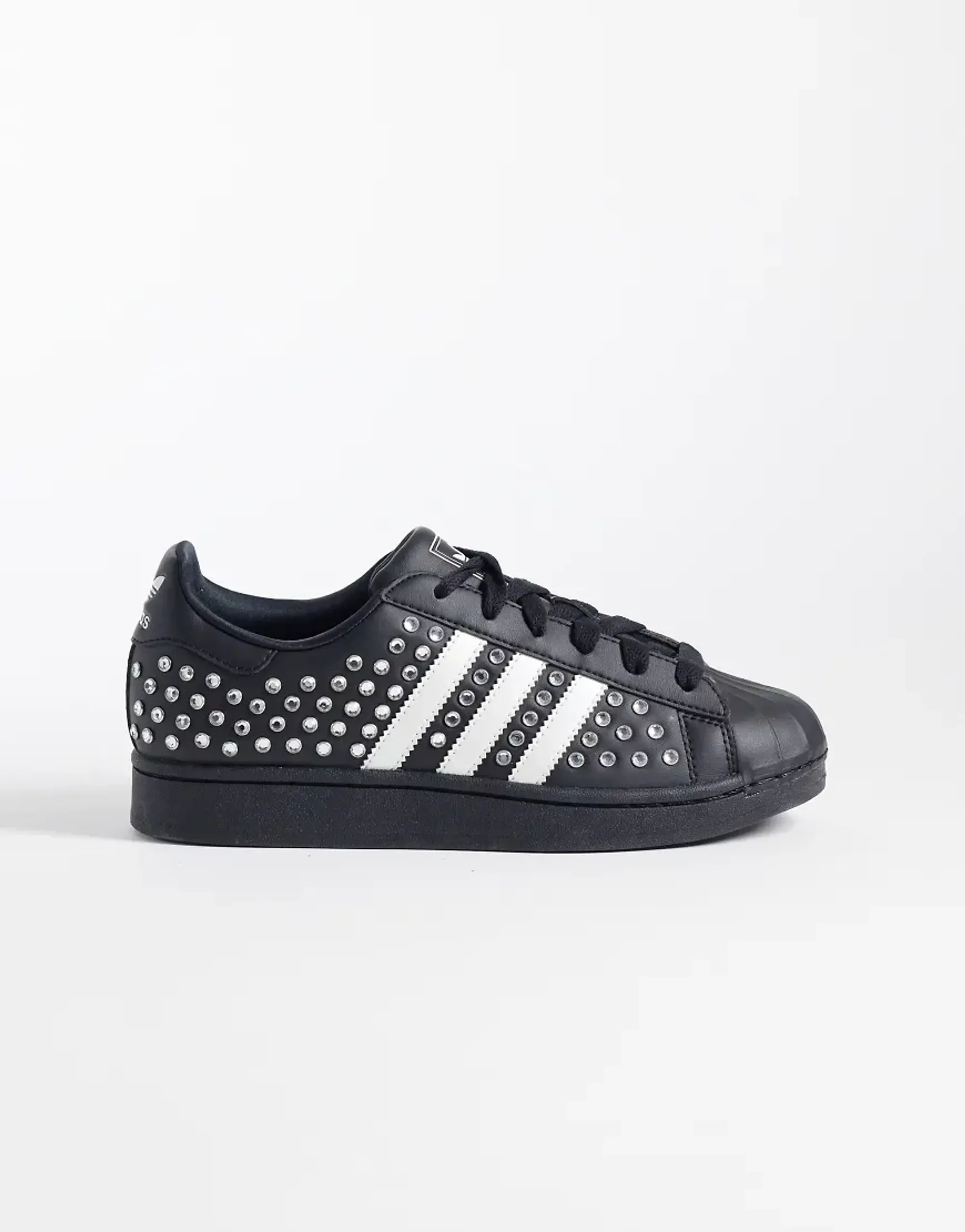 Adidas Originals Superstar Ii Stud Trainers In Black And Silver
