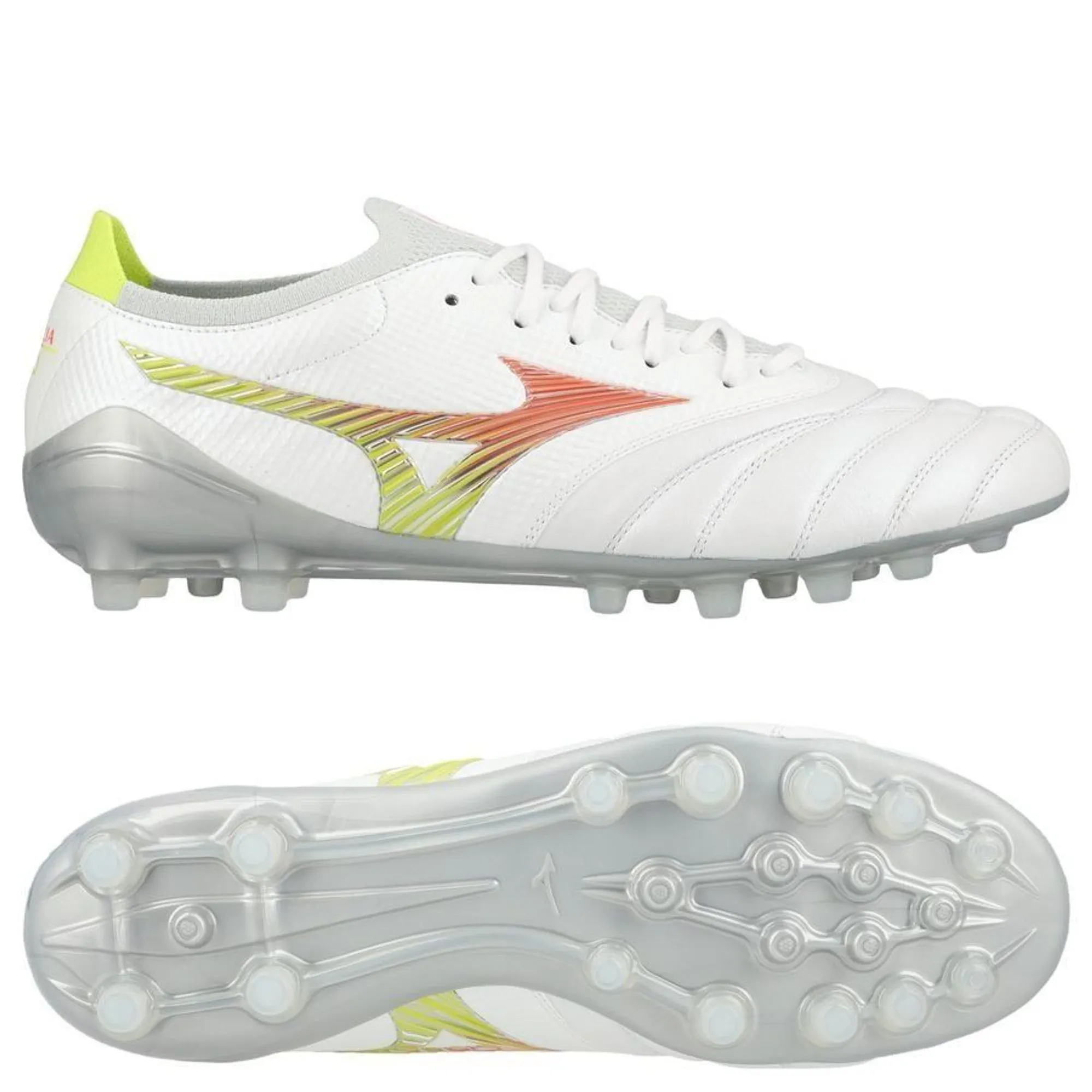 Mizuno Morelia Neo Iv Beta Made In Japan Ag Prism - White/Lava Orange/Evening Prim - ['White']