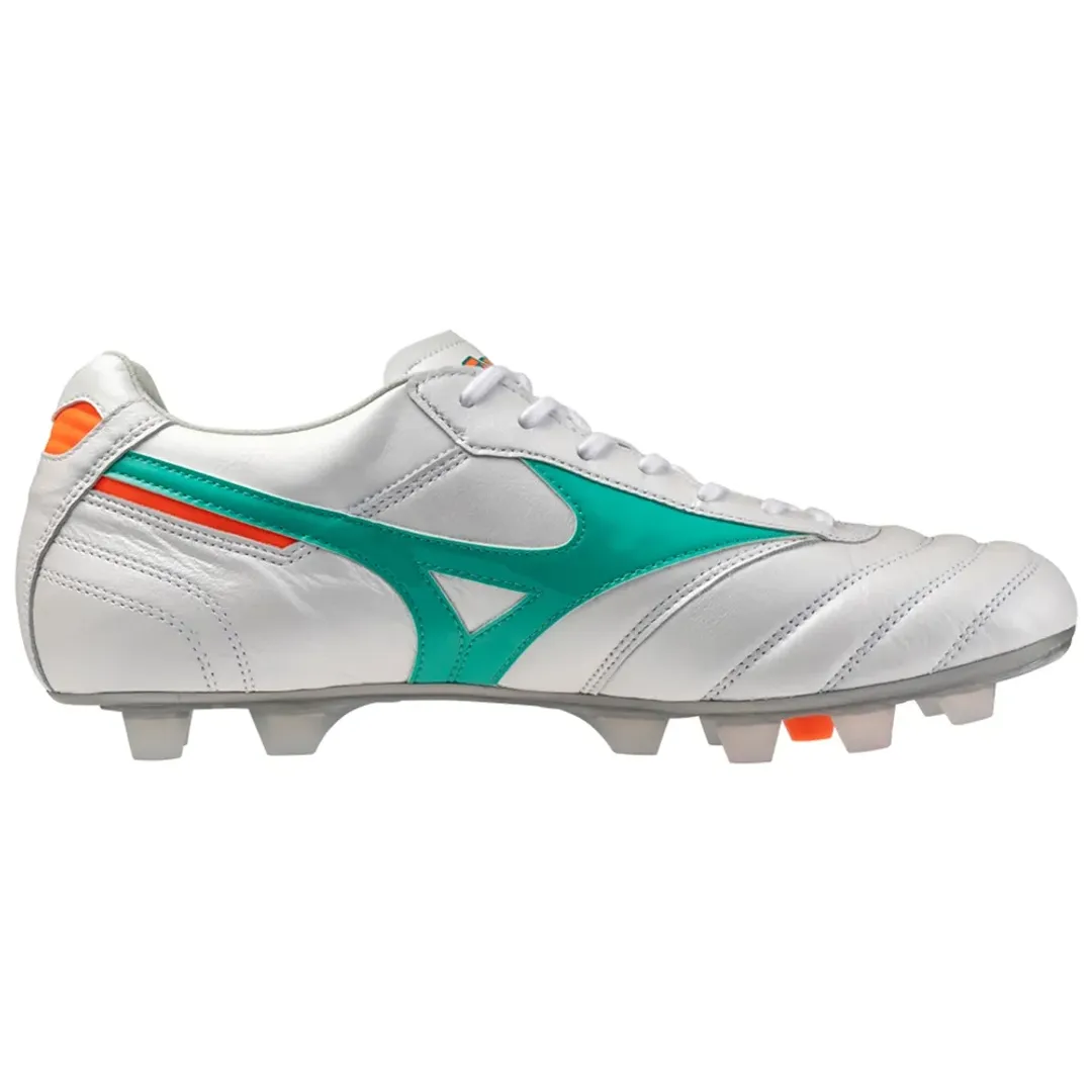 Mizuno Morelia2japan サッカーシューズ ホワイト/グリーン Mizuno Morelia Ii Japan Football Boots | P1GA2601-35 | FOOTY.COM