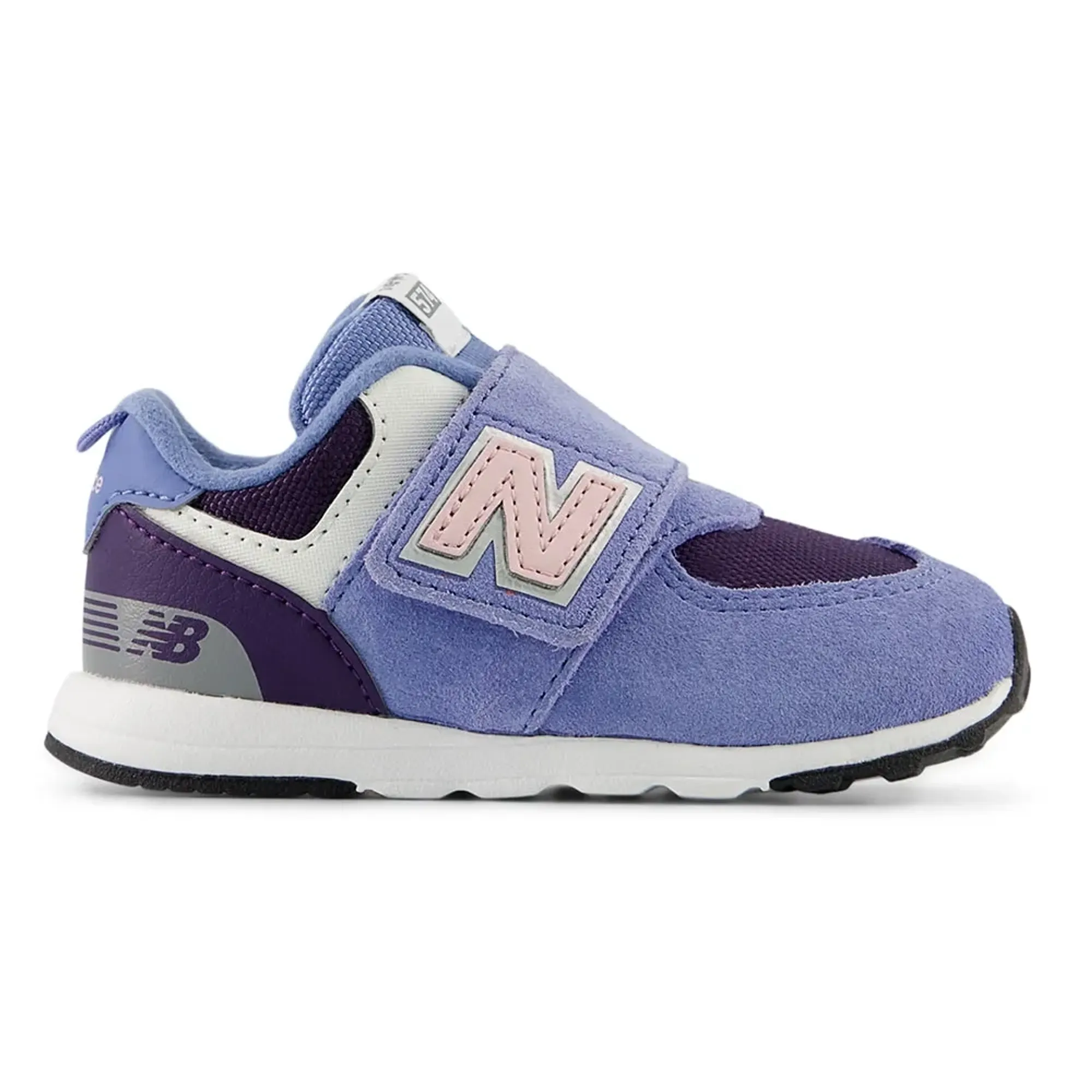 New Balance Infants 574 New-B Hook & Loop in Blue/Pink Leather