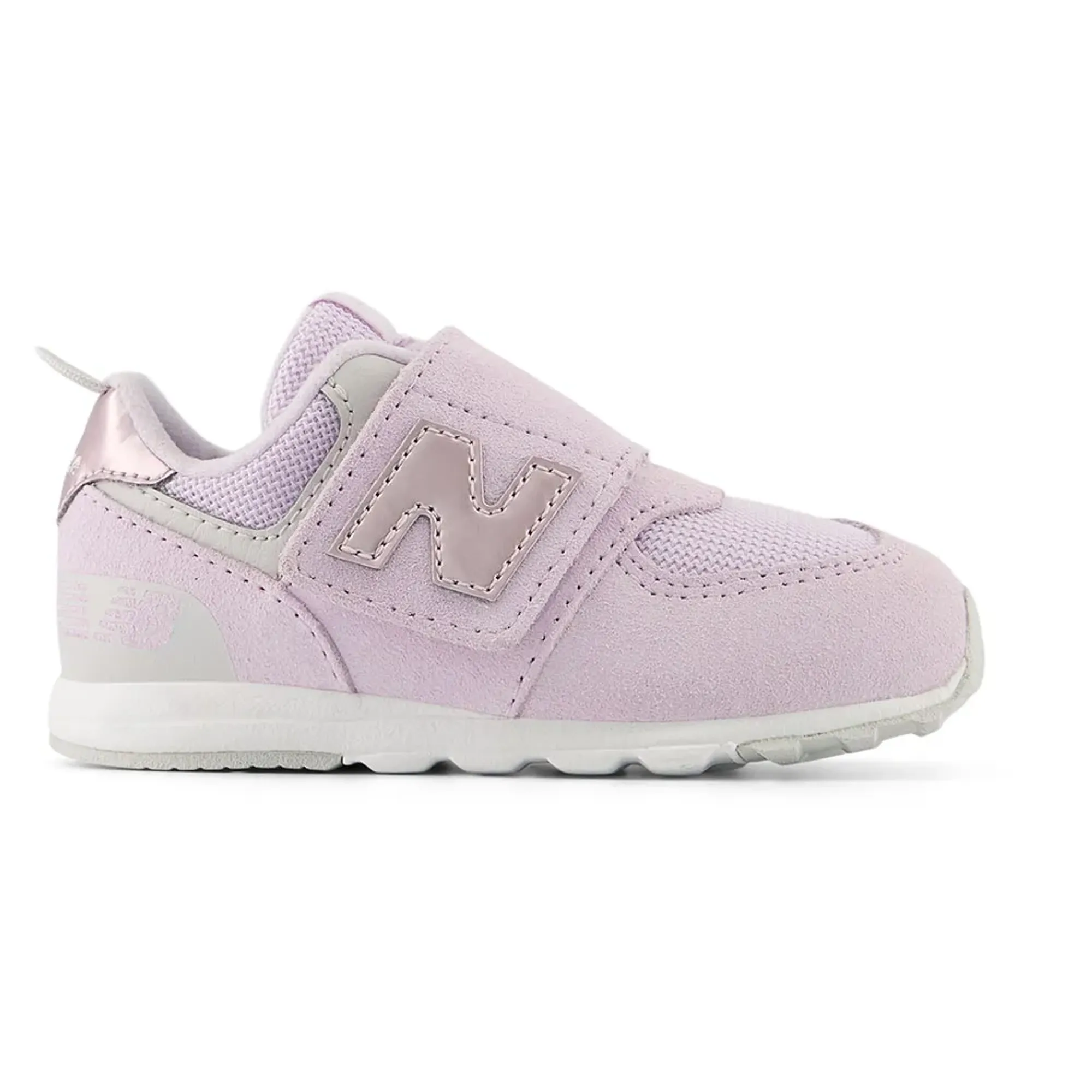 New Balance Infants' 574 NEWB Hook & Loop in Purple/Pink Leather