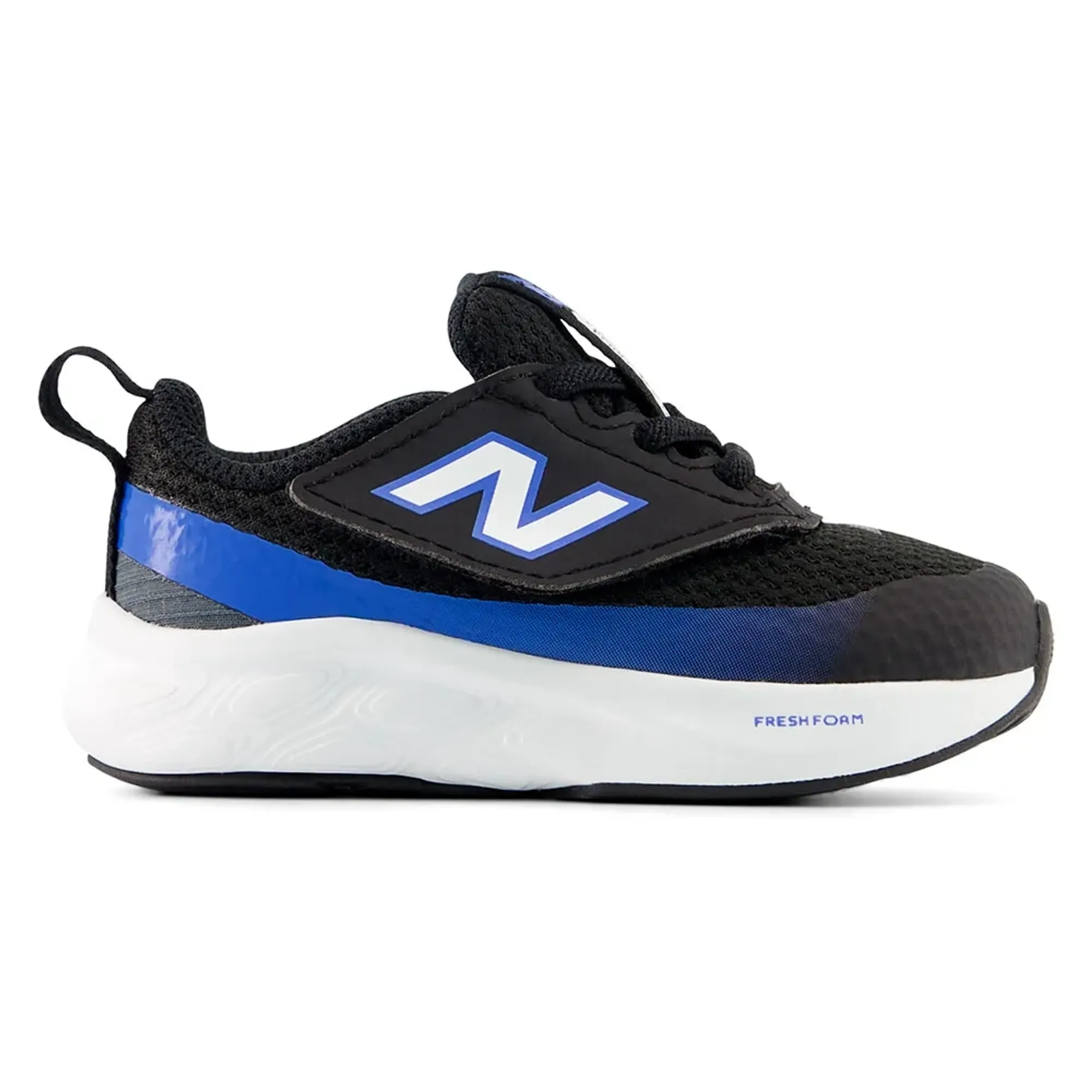 New Balance Infants Fresh Foam 625 New-B Hook & Loop in Black/Blue/Grey Mesh